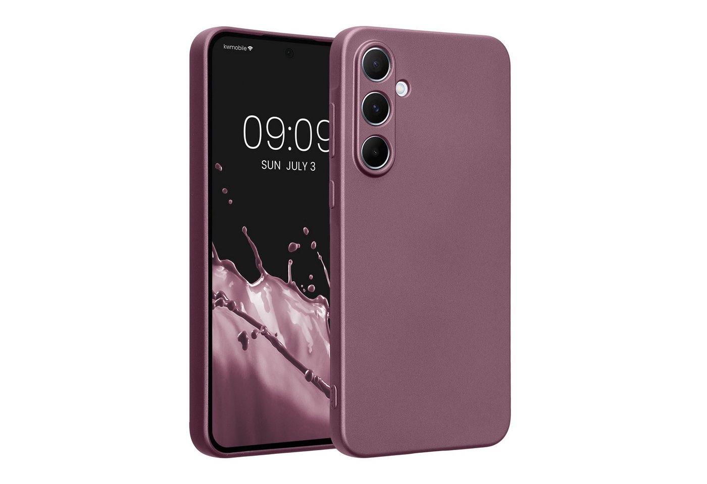 kwmobile Smartphone-Hülle Handyhülle für Samsung Galaxy A55 5G Hülle, weiche Silikon Case metallisch schimmernd - Schutzhülle Cover