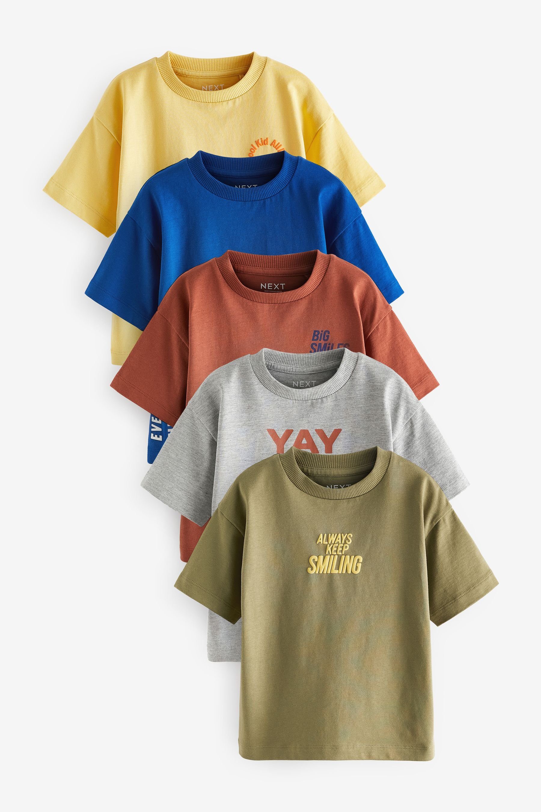 Next T-Shirt Kurzärmelige schlichte T-Shirts im 5er-Pack (5-tlg) Multi