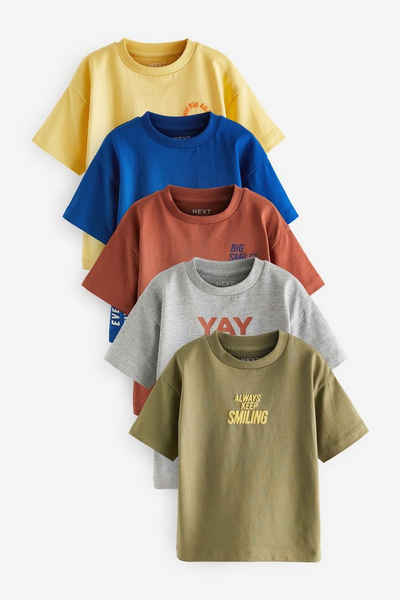 Next T-Shirt Kurzärmelige schlichte T-Shirts im 5er-Pack (5-tlg)