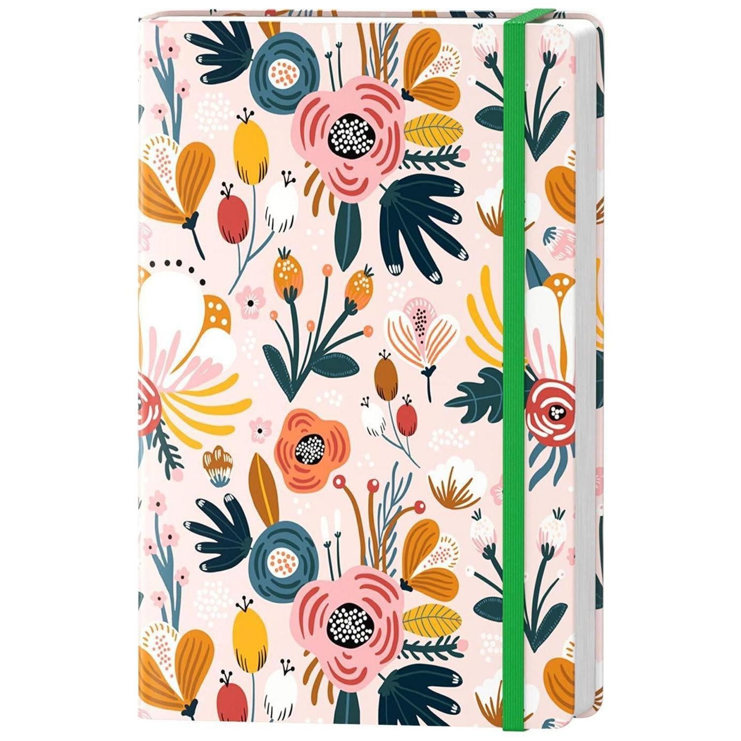 LuxusKollektion Tagebuch Notizbuch A5 Liniert Hardcover Pink Birds Blumen