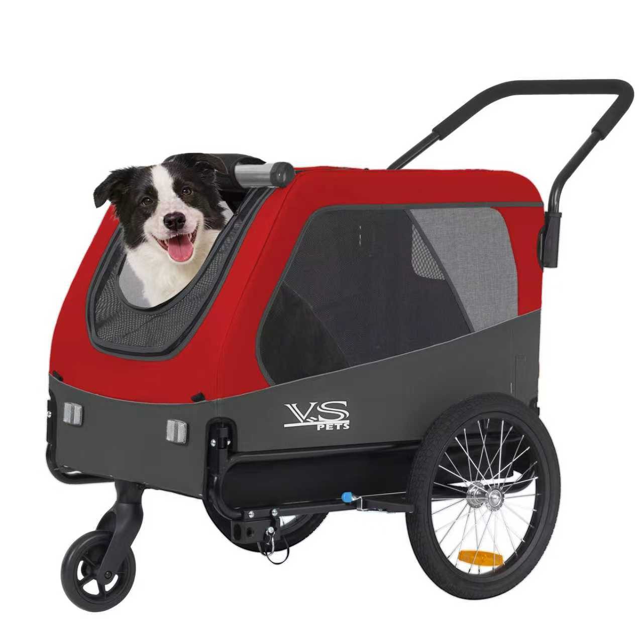 TIGGO Fahrradhundeanhänger Tiggo Pets L Hundeanhänger & Jogger 2-in-1 Hundebuggy Fahrradanhänger, Geeignet für mittelgroße und große Hund oder mehrere kleine Hunde