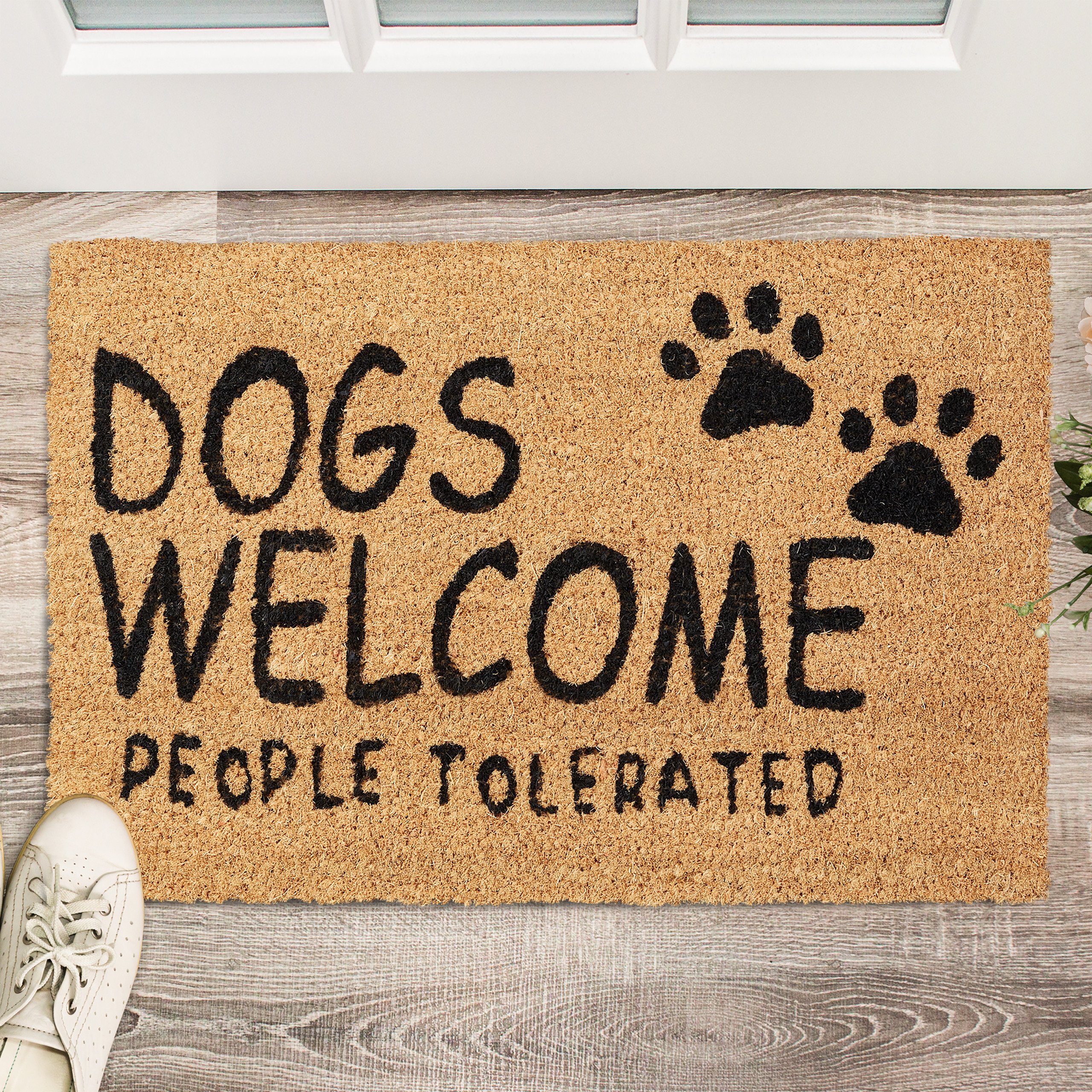 relaxdays Fußmatte Kokos "Dogs Welcome", Höhe: 15 mm günstig online kaufen