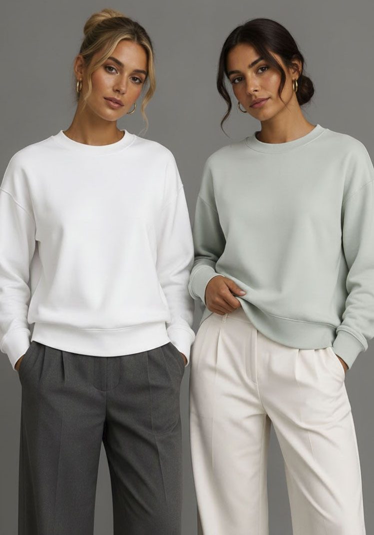 Flashlights Sweatshirt (2er-Pack) im Basic-Stil, Langarm, Rundhalsausschnitt, mit Rippbündchen. Reduzierter Preis € 34,99. Unverbindliche Preisempfehlung € 39,99, (€ 34,99 pro 1 Stk)