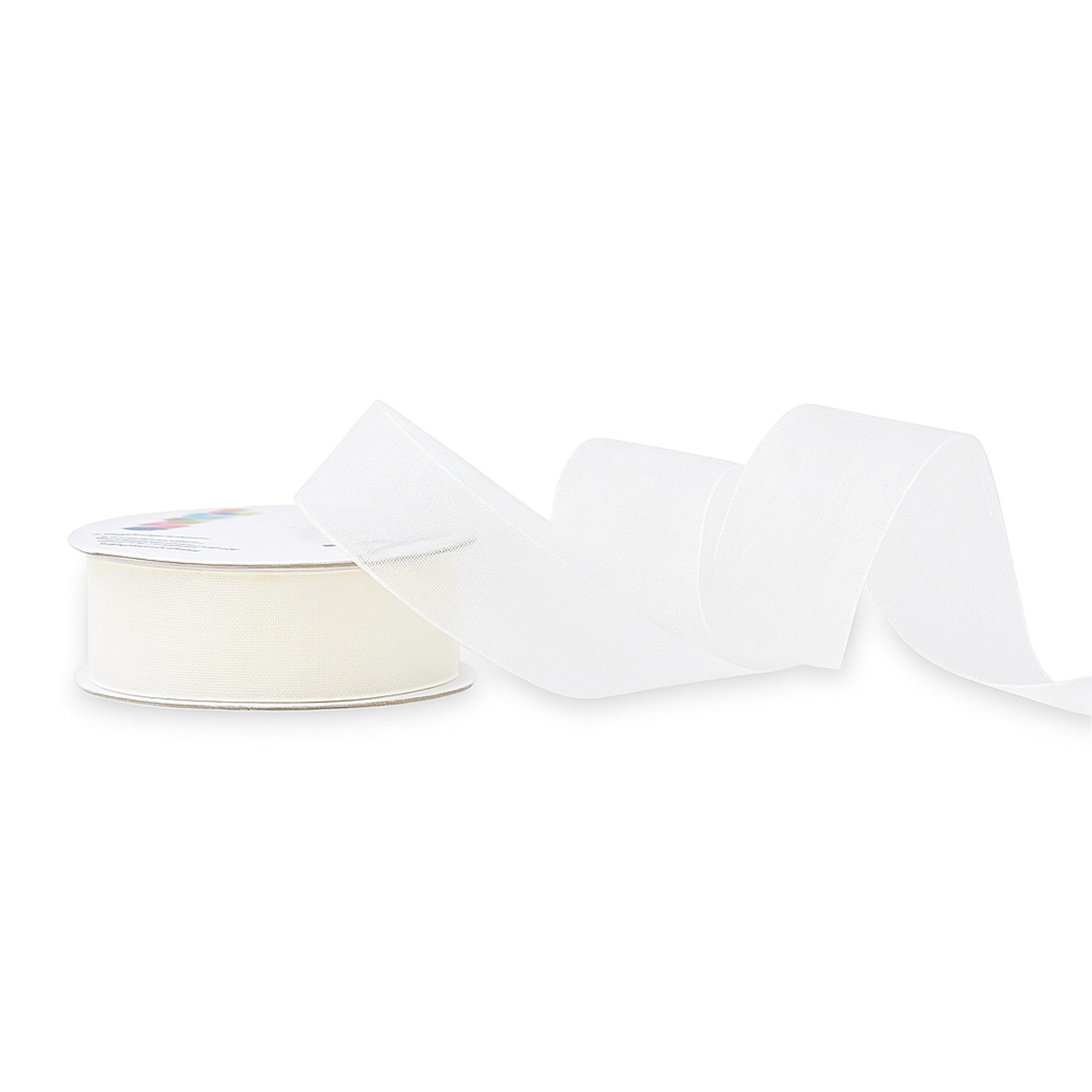 Creativery Organzaband, Organzaband 18mm x 25m Rolle Ivory / Elfenbein