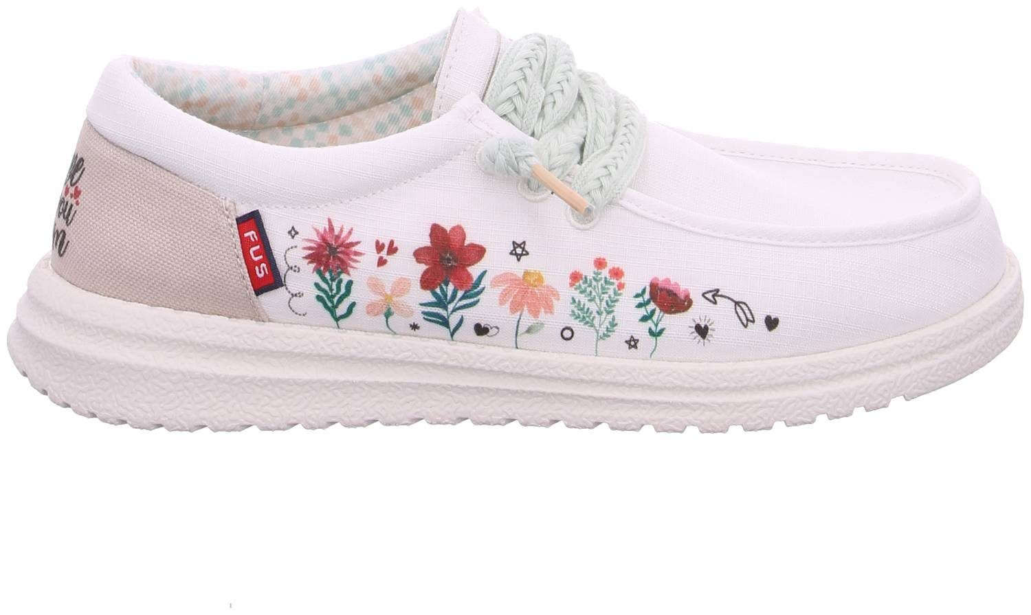 Fusion Emma Flowers White Slipper