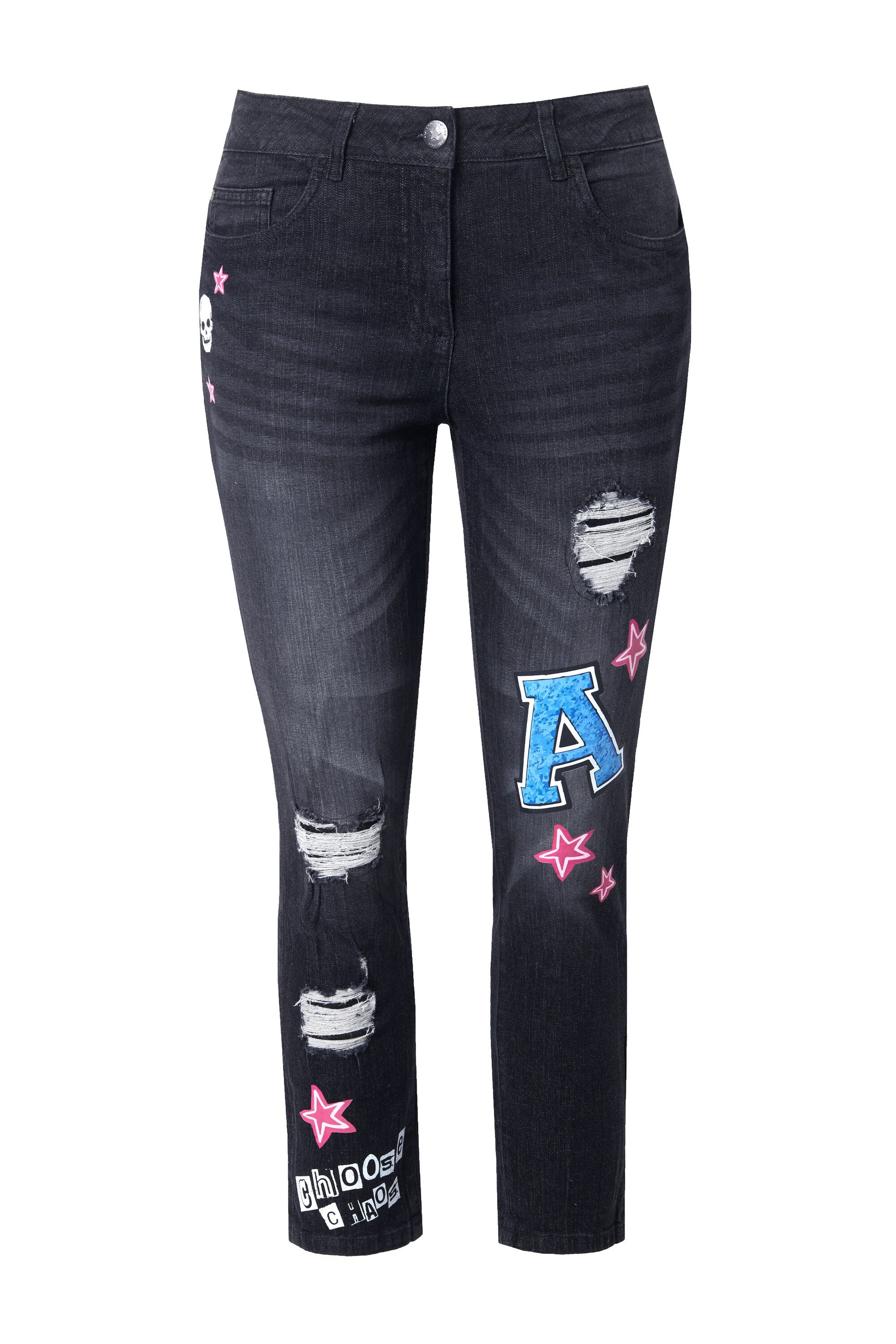 Angel of Style Röhrenjeans Jeans Emma Slim Fit 5-Pocket destroyed Prints günstig online kaufen
