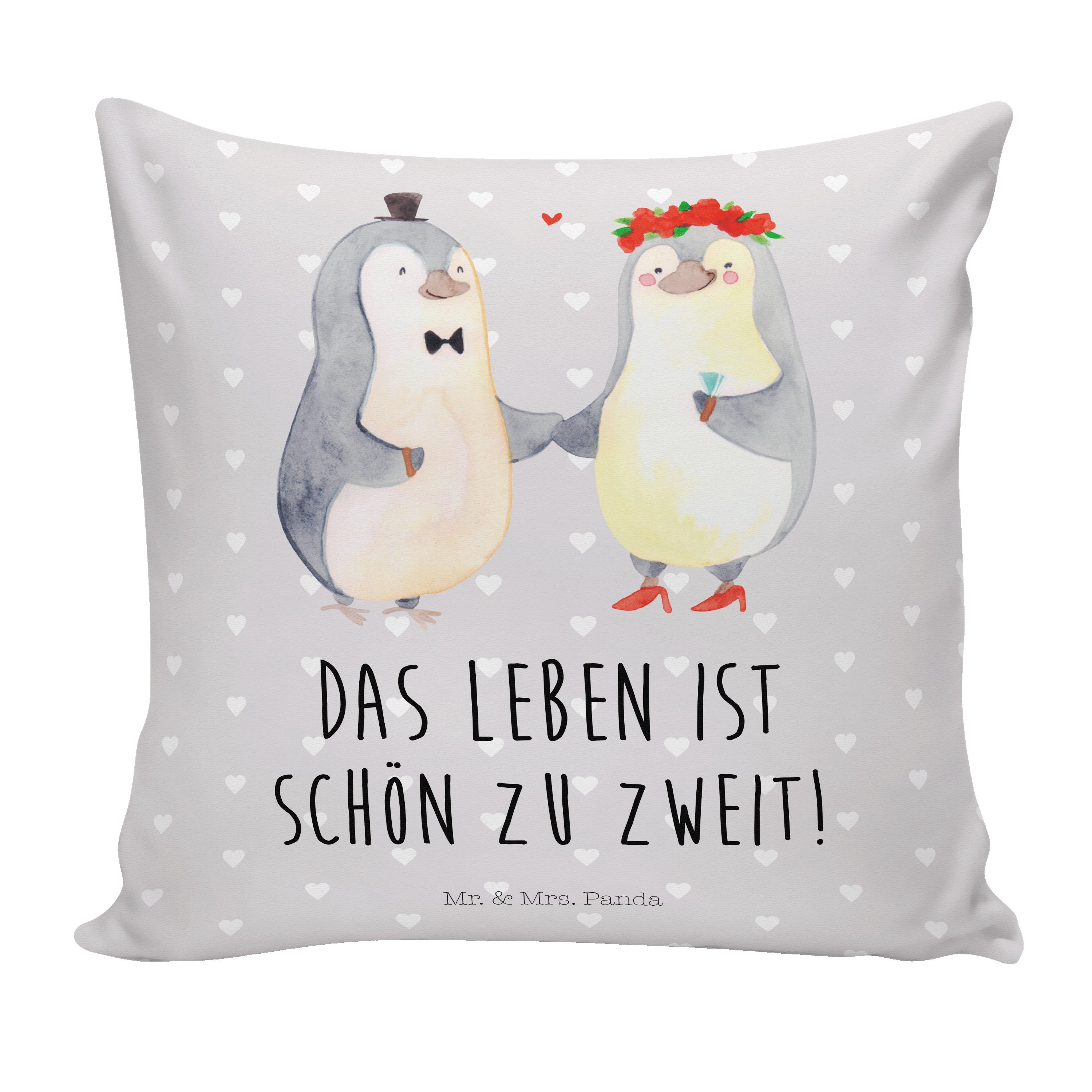 & Pastell Pinguin Grau Dekokissen Kissenhülle, Heirat Mrs. - Panda Dekokissen, Mr. Geschenk, - Pä