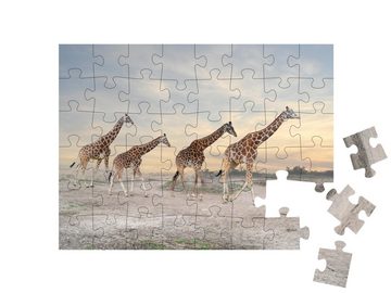puzzleYOU Puzzle Giraffenherde, 48 Puzzleteile, puzzleYOU-Kollektionen Safari, Giraffen, Tiere in Savanne & Wüste