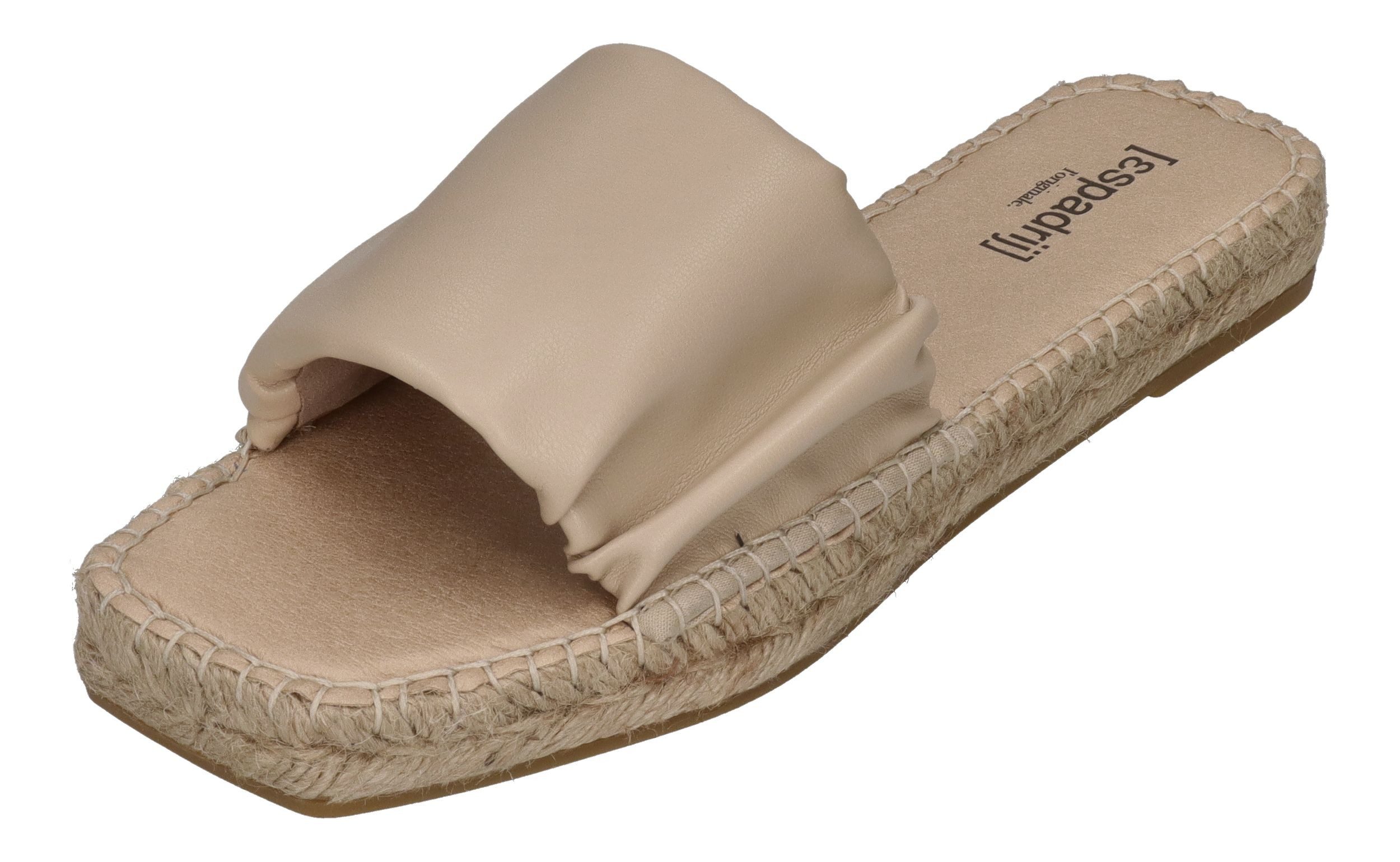 espadrij l´originale CARRE RUFFLE Keilpantolette Beige