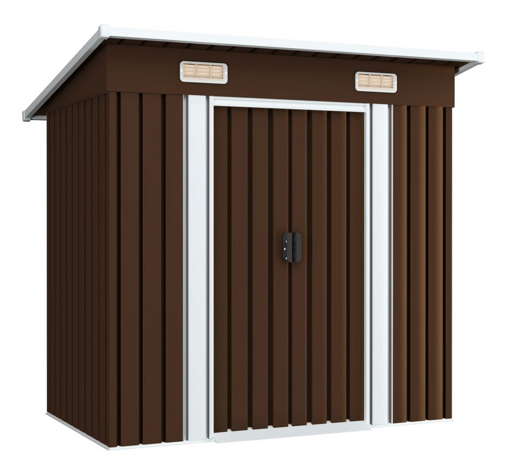 Thumbnail - vidaXL Gerätehaus, Geräteschuppen Braun 194x121x181 cm Stahl