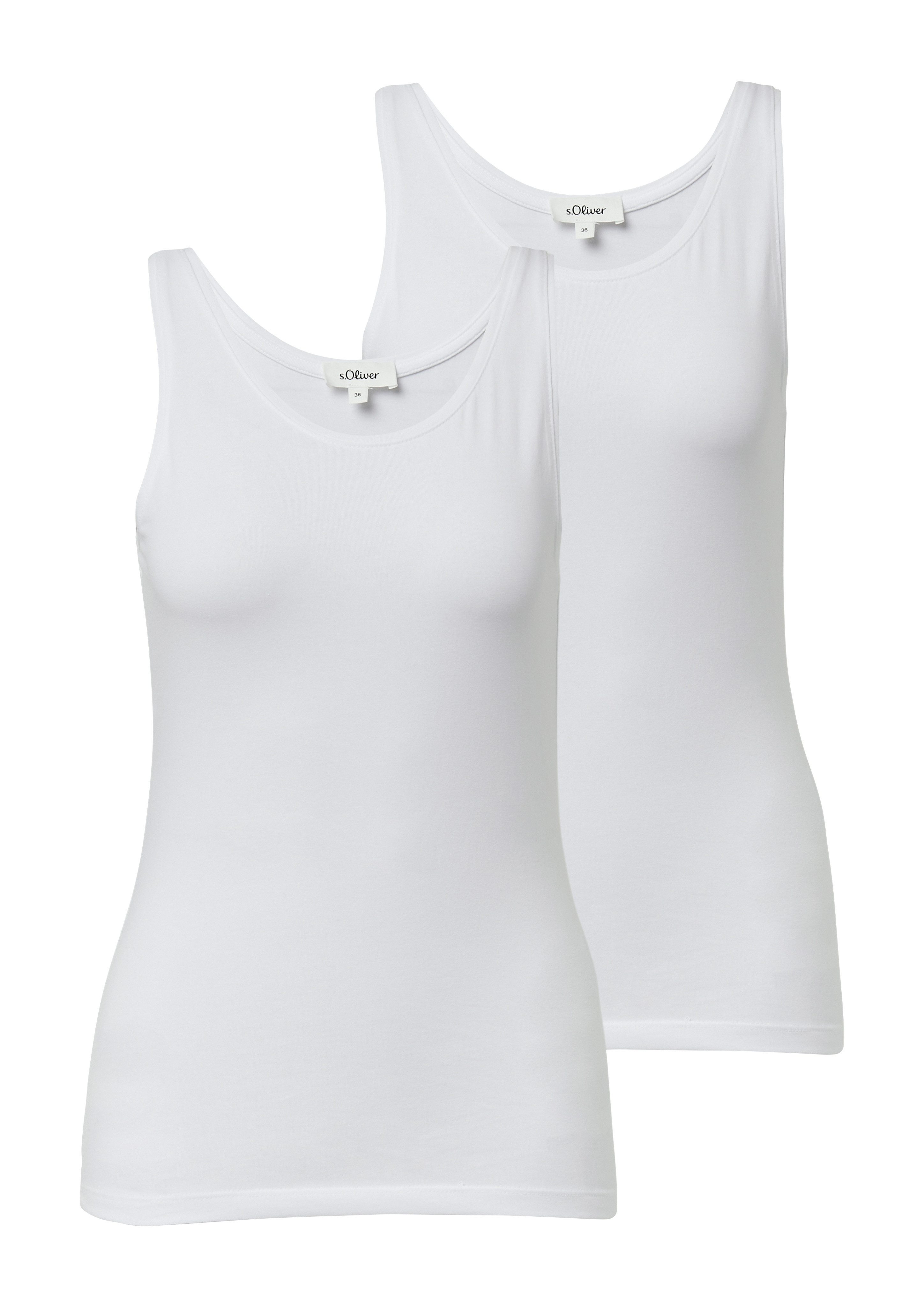 s.Oliver Tanktop (2-tlg) 2-er Pack, Sommertop, mit Stretch günstig online kaufen