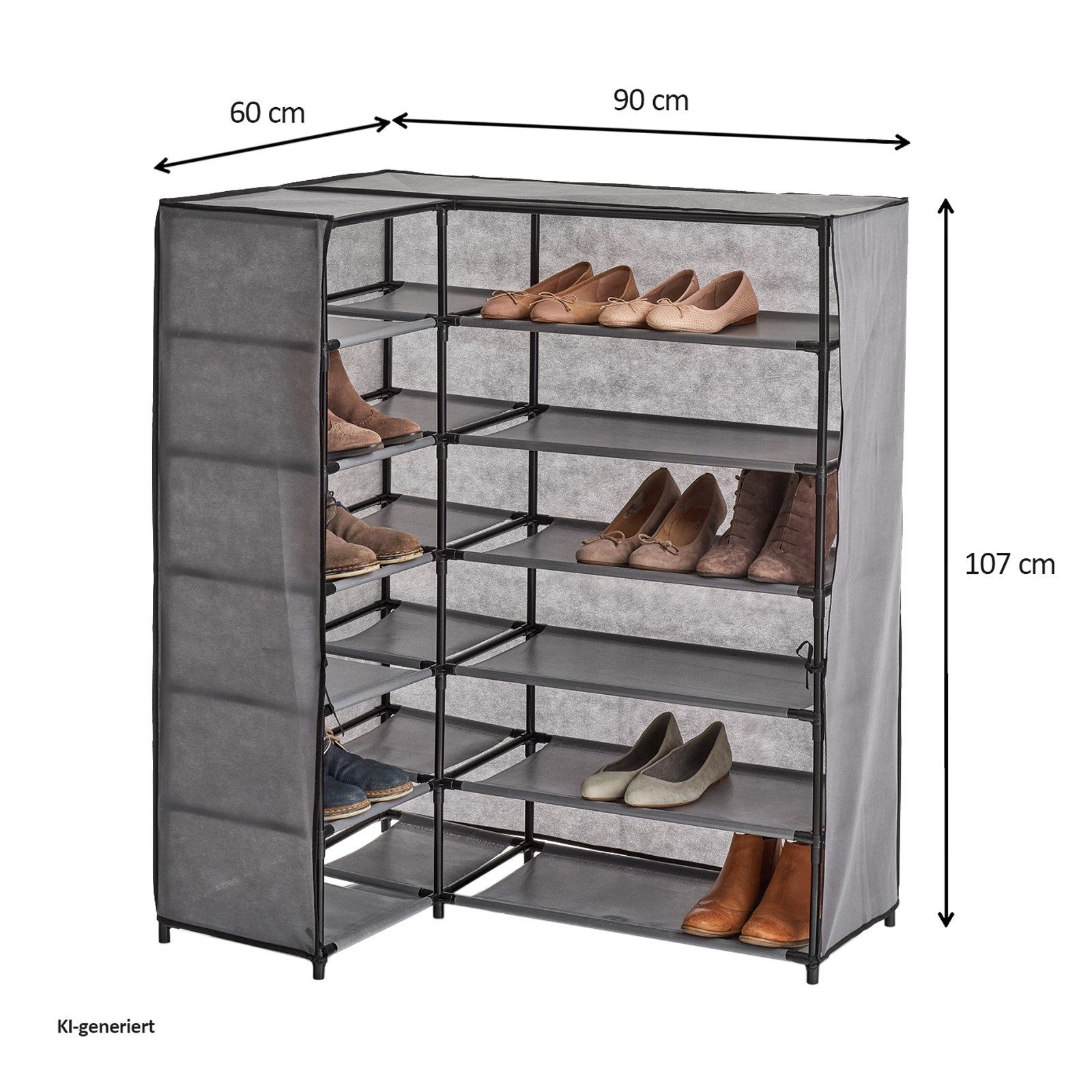 HTI-Living Schuhregal Eckregal Schuhregal, 1 Stück 1-tlg., begehbarer Kleiderschrank – Bild 3 von 5