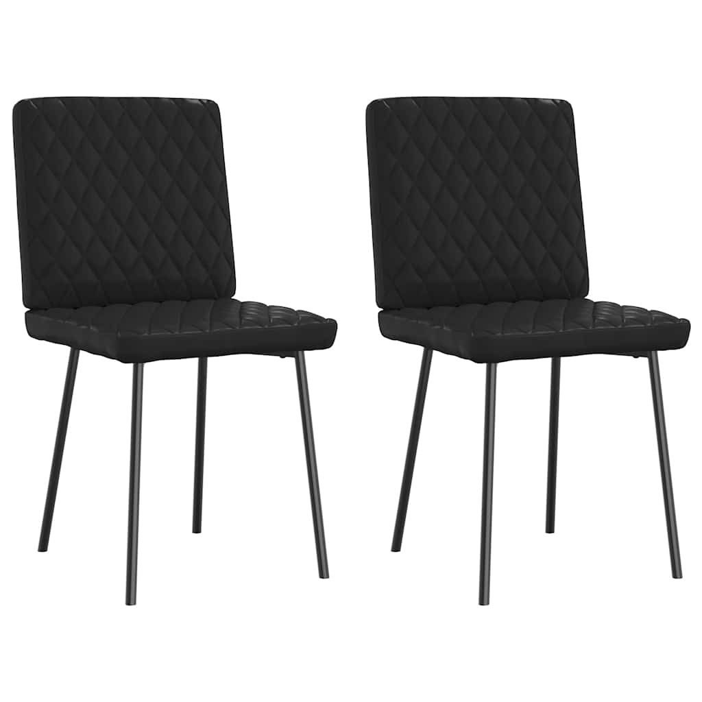 vidaXL Esszimmerstuhl Esszimmerstühle 2 Stk. Schwarz Kunstleder (2 St)