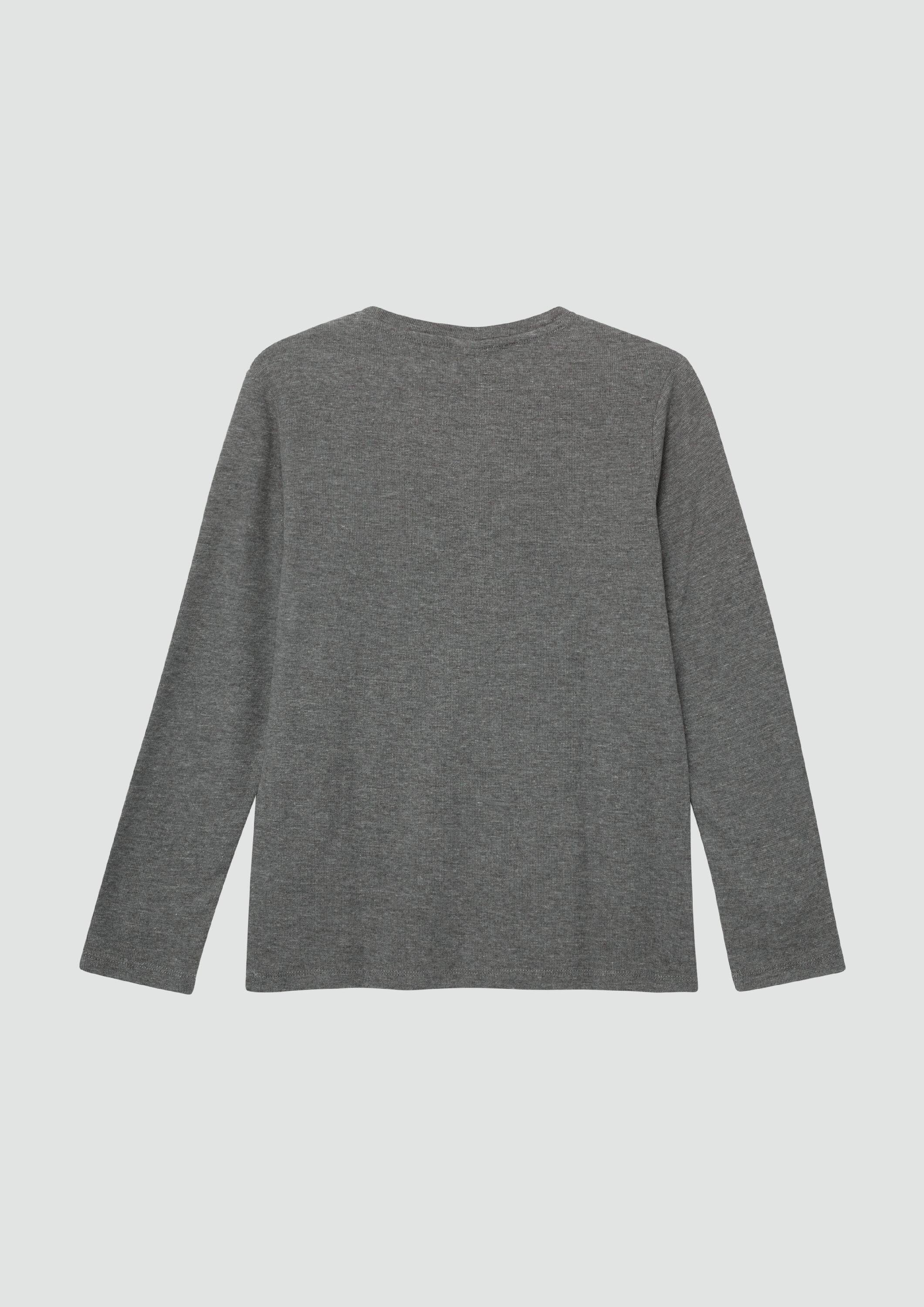 s.Oliver Langarmshirt T-Shirt Strukturiertes Langarm-Jerseyshirt mit kleiner Stickerei – Bild 2 von 4