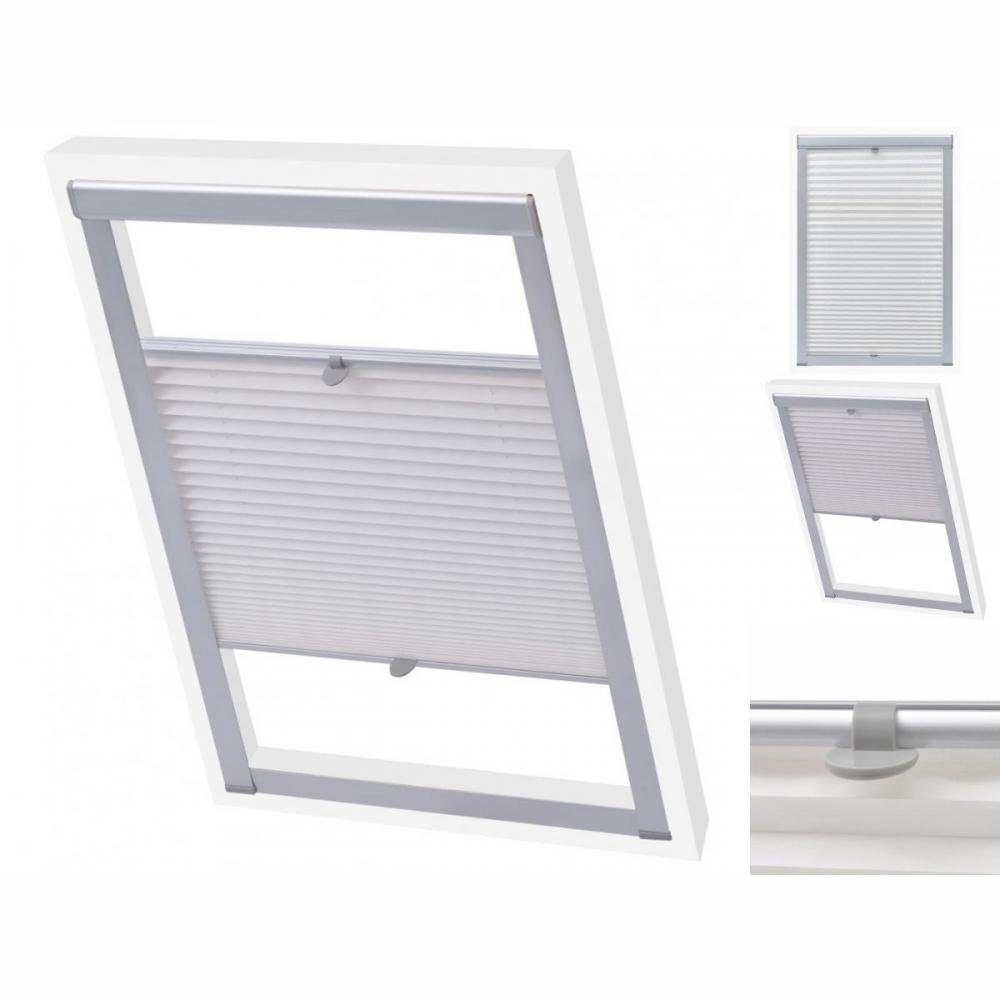 Gardine Plissee Faltstore Weiß C02 Dachfenster Dachschrägenfenster, vidaXL Weiß | Weiß