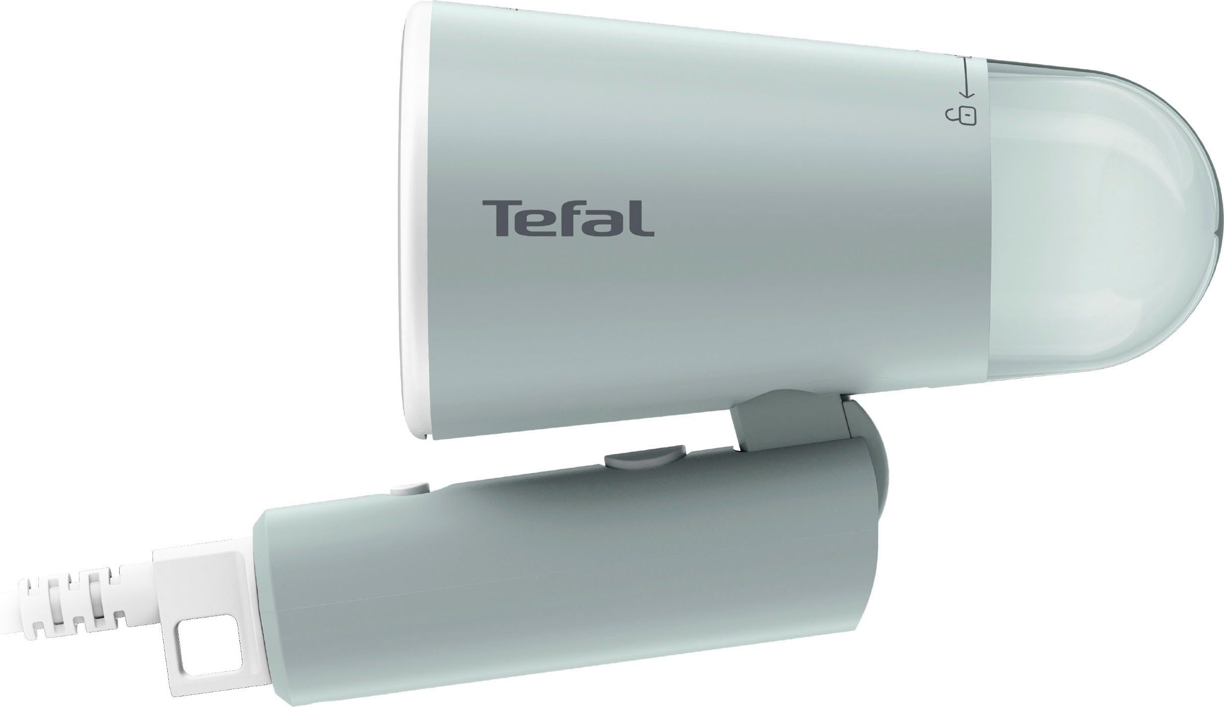 Tefal Dampfbürste DT1034 Origin Travel Dampfglätter, 1200 W, 20 g/Min. Dampfabgabe, 1200 W, klappbar, einsatzbereit in 25 Sekunden, 70 ml Tank, Weiß/Eukalyptus