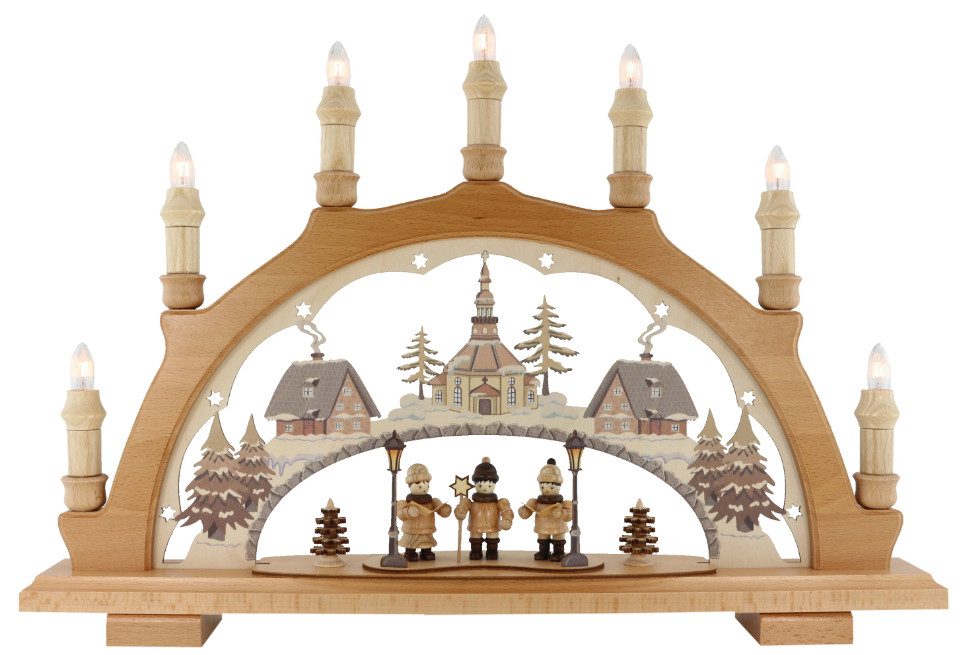 Lichterbogen Lenk und Sohn Schwibbogen Sternsänger coloriert