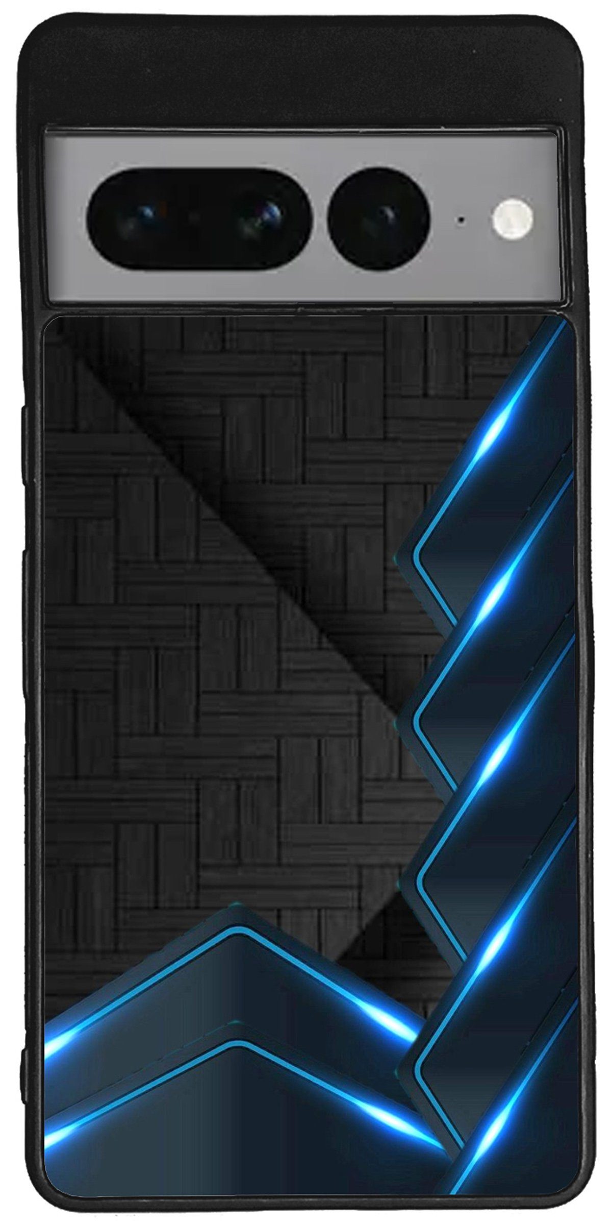 Traumhuelle Handyhülle TPU HÜLLE Silikon MOTIV 401 Case Cover Schutzhülle Backcover Etui 5G, Handy Bumper Smartphone Rückschale Schwarz Blau Bild Design