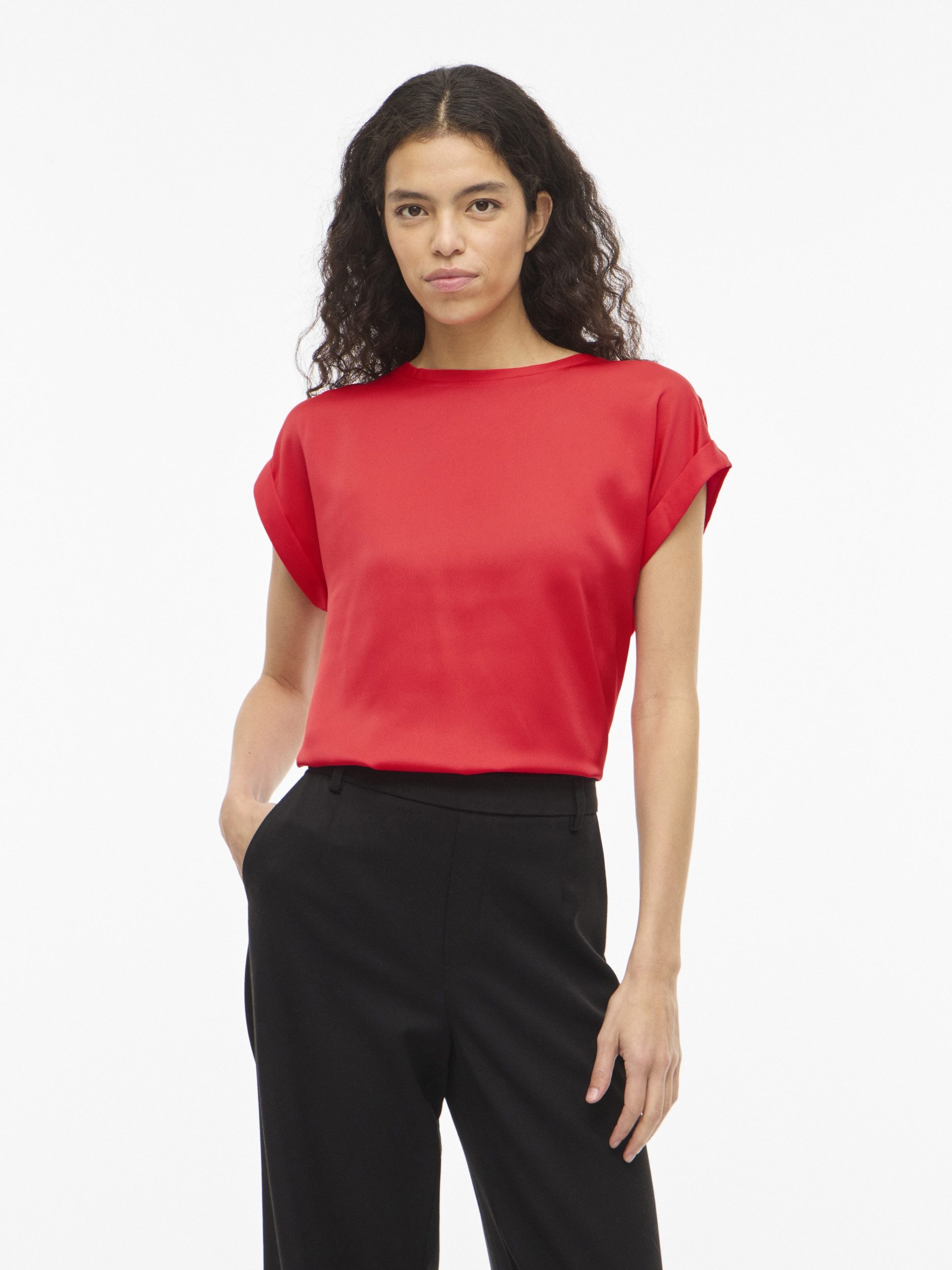 Vila Kurzarmbluse VIELLETTE S/S SATIN TOP - NOOS – Bild 3 von 5