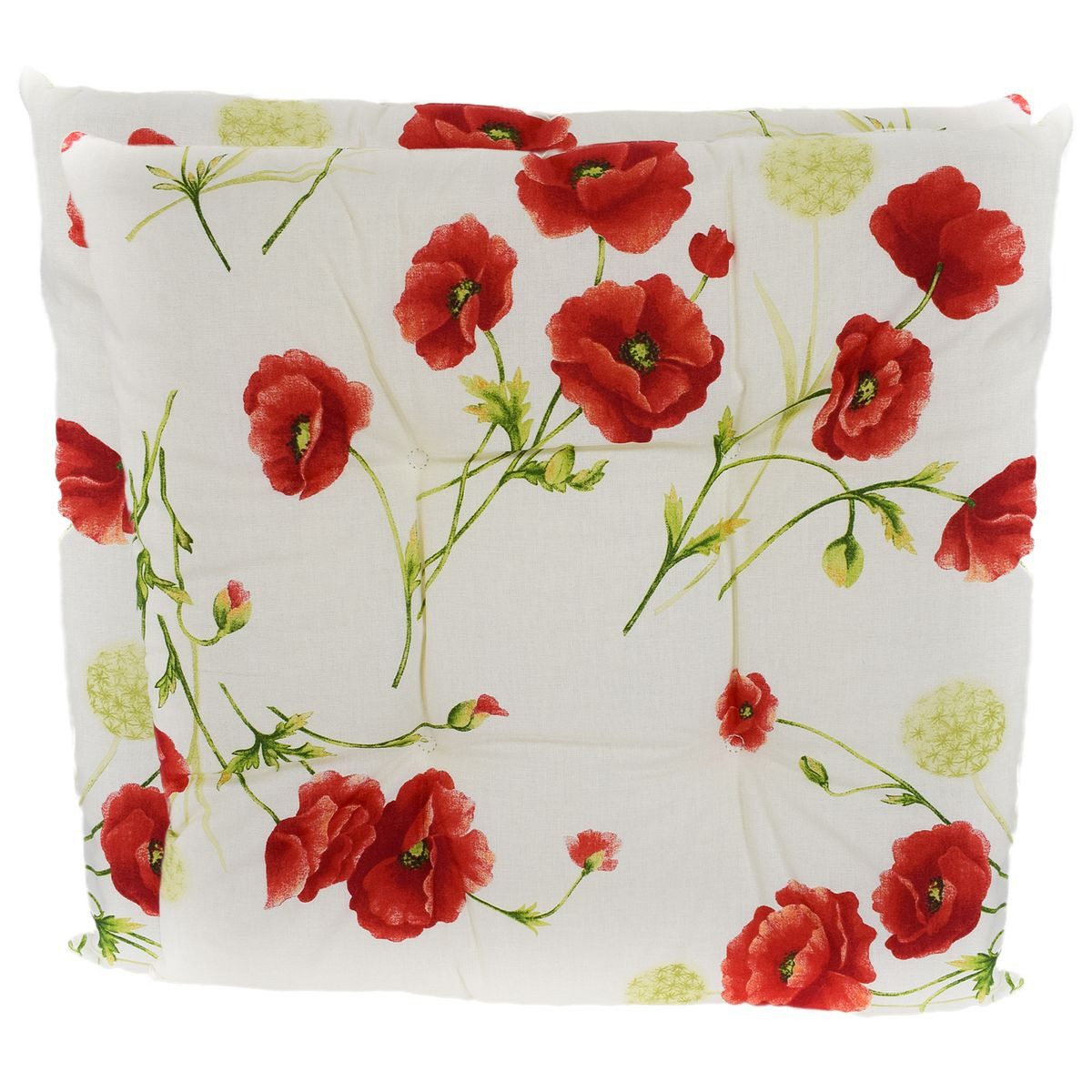 Marabellas Shop Sitzkissen Stuhlkissen 40 x 40 cm in Blumenoptik mit 4 Punktesteppung 2er-Pack, mit Schaumstoffkern