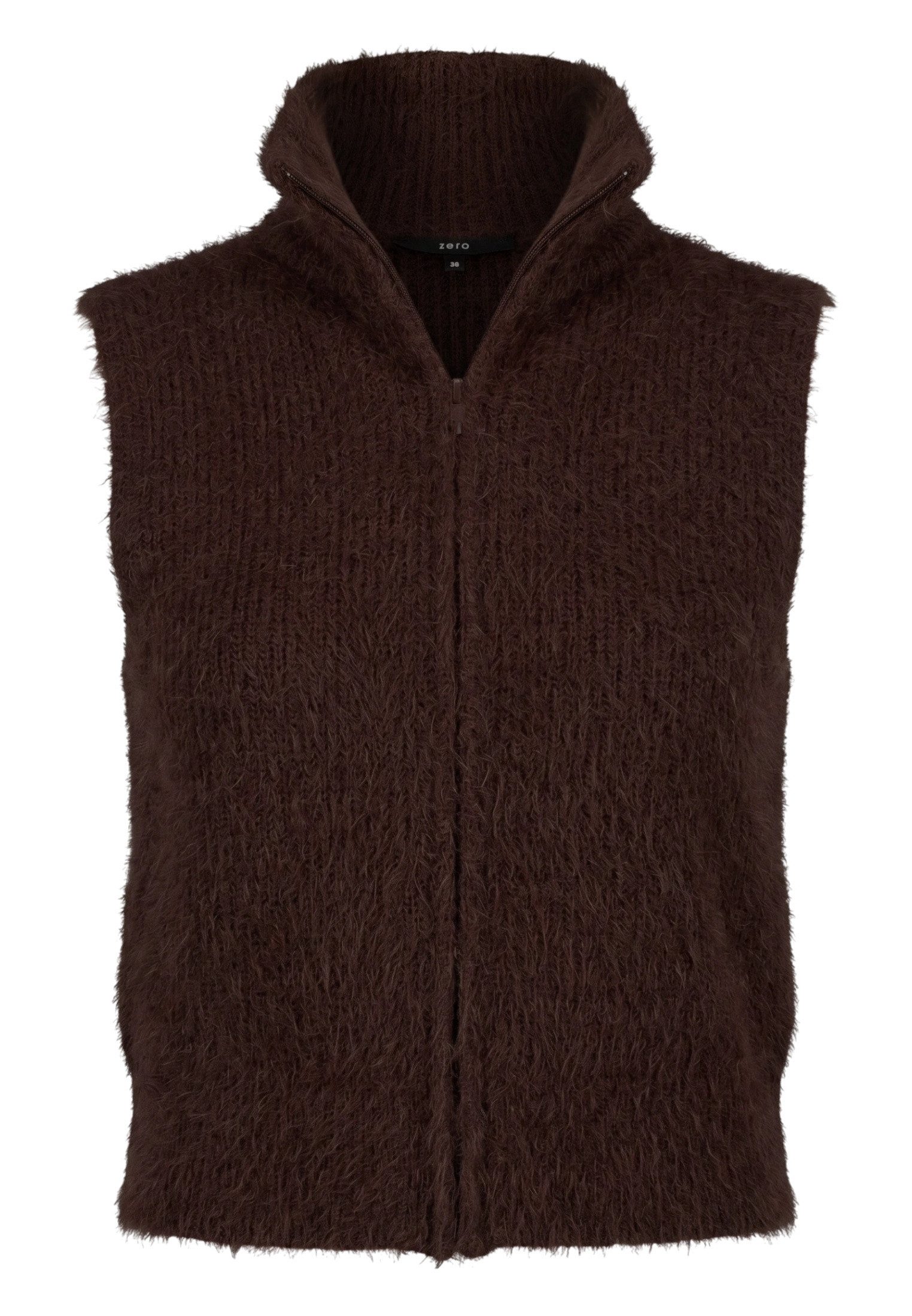 Zero Strickjacke Damen mit Reißverschluss (1-tlg) Plain/ohne Details – Bild 5 von 5