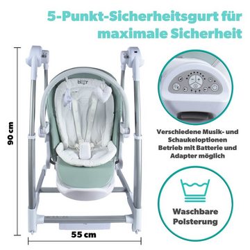 Blij´r Kinderstuhl Guusje 3in1 Hochstuhl, Babyschaukel & Esszimmerstuhl Babywippe