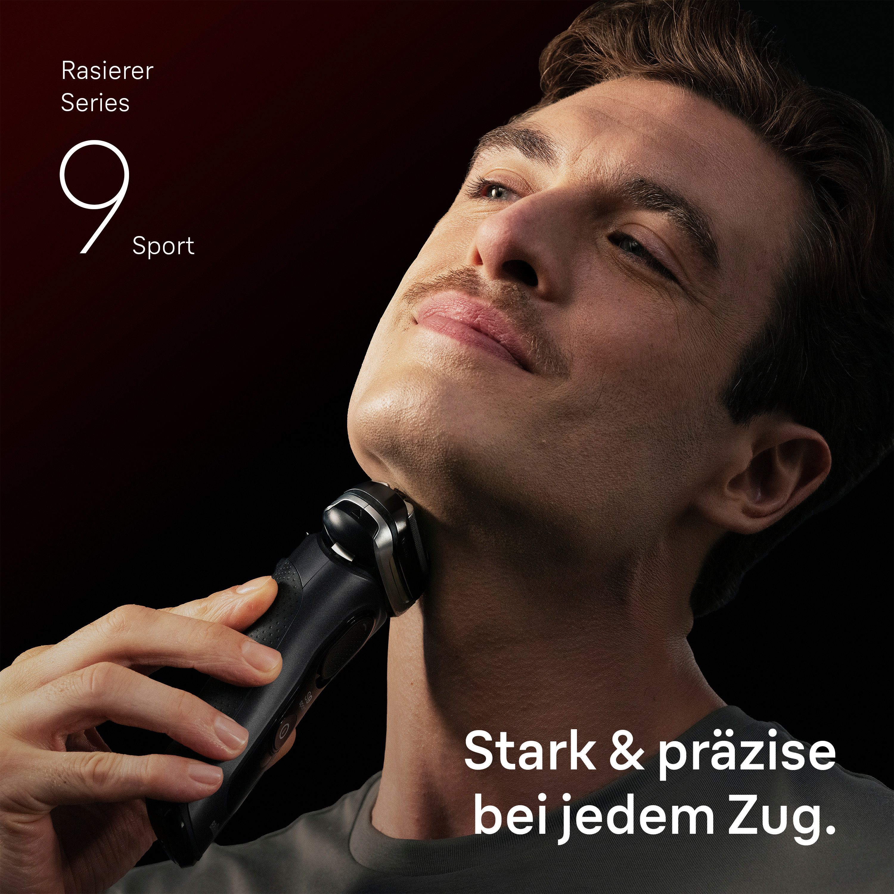 Braun Elektrorasierer Series 9 Sport 9110s, SmartClean-Plus-Reinigungsstation, integrierter Präzisionstrimmer, 4+1 Präzisionskopf, SensoAdapt, 60 Min., Nass & Trocken, Schwarz