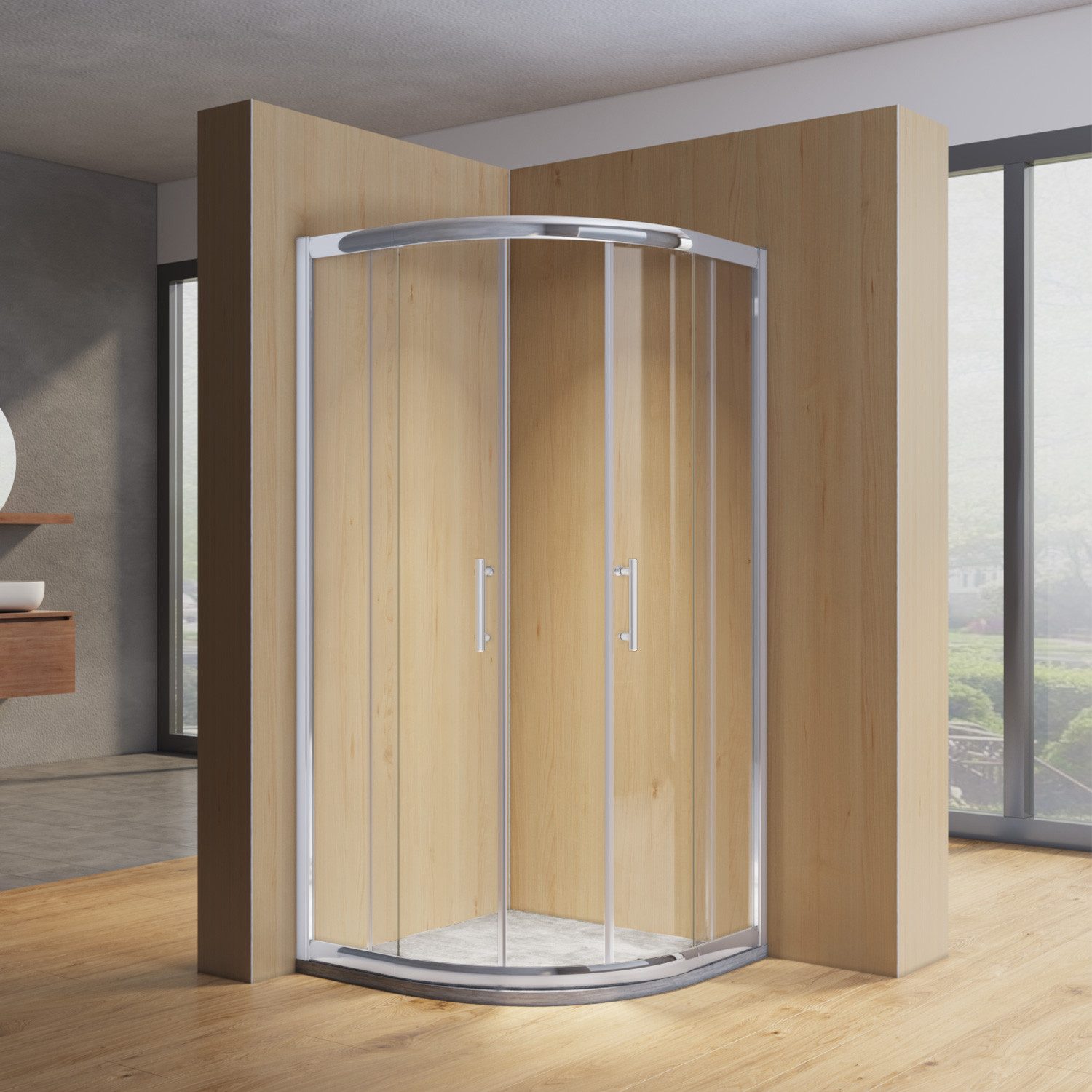 SONNI Runddusche Duschkabine rund,80cm-100cm,Viertelkreis,Eckdusche,Schiebe günstig online kaufen
