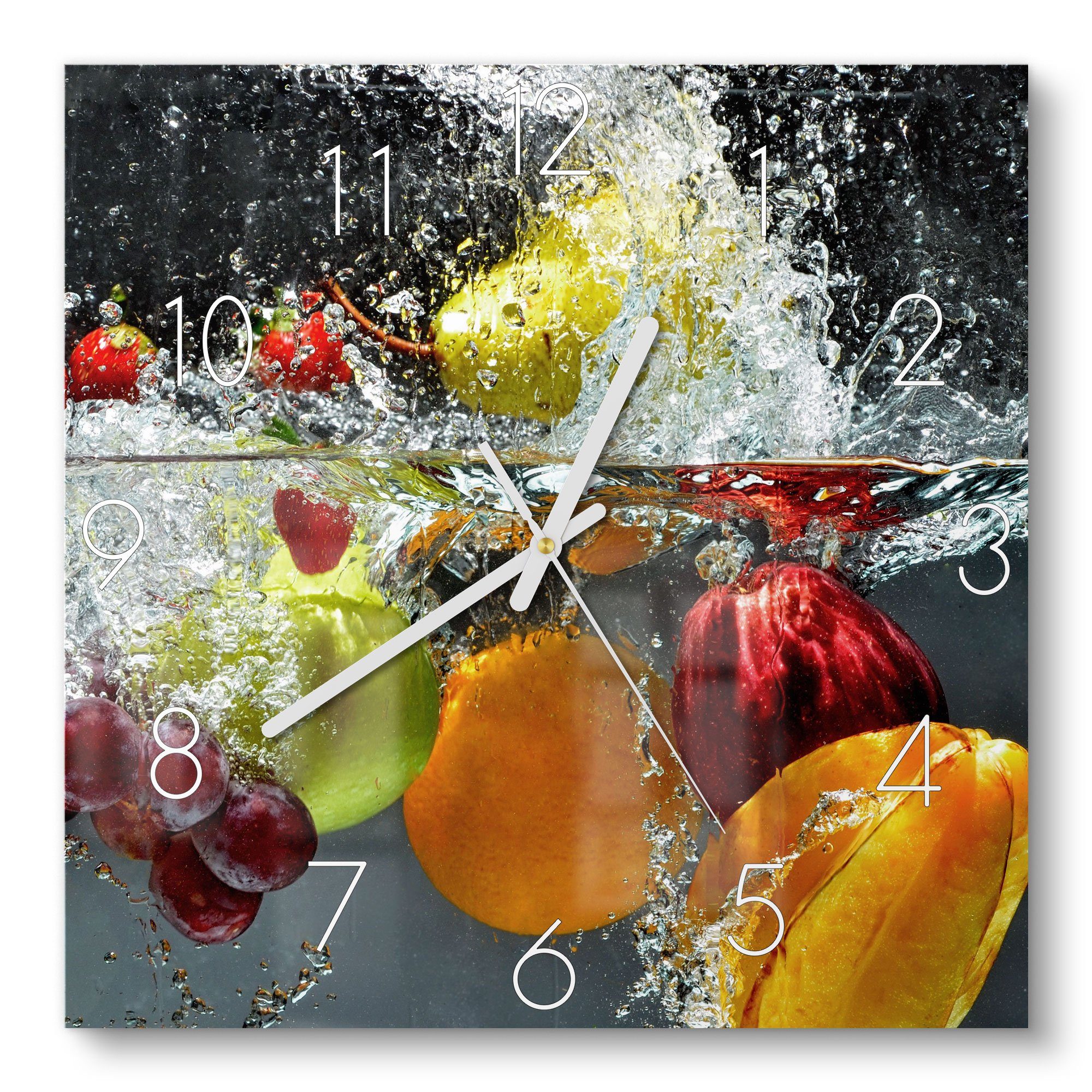 DEQORI Wanduhr 'Gemischtes Obst im Wasser' günstig online kaufen