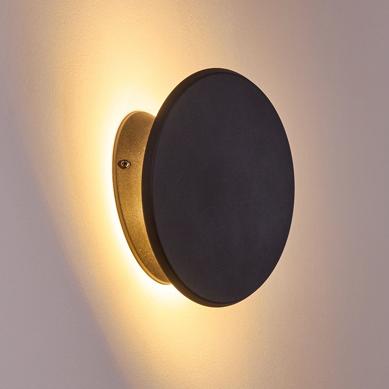 Kelvin, Wandleuchte Wandlampe in Metall runde »Caidate«, schönem Lichteffekt, LED hofstein Schwarz, aus Leuchte mit moderne 3000 Lumen, 700