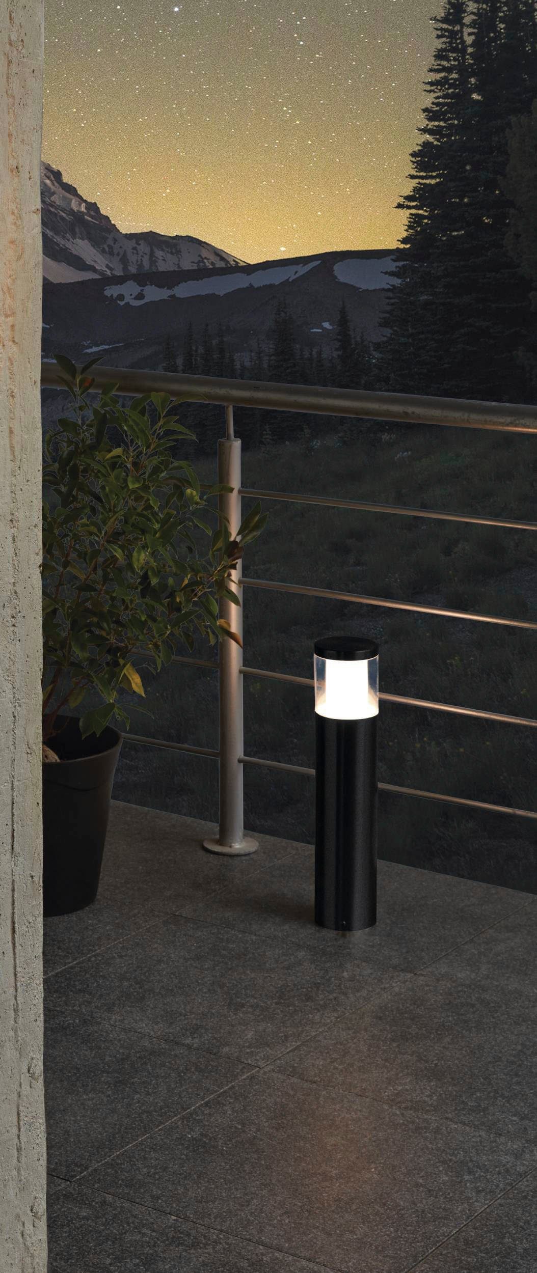 EGLO Stehlampe E27 in wechselbar, Edelstahl - Leuchtmittel, - 1X9W schwarz BASALGO-Z, Stehleuchte inkl. aus Leuchtmittel ohne