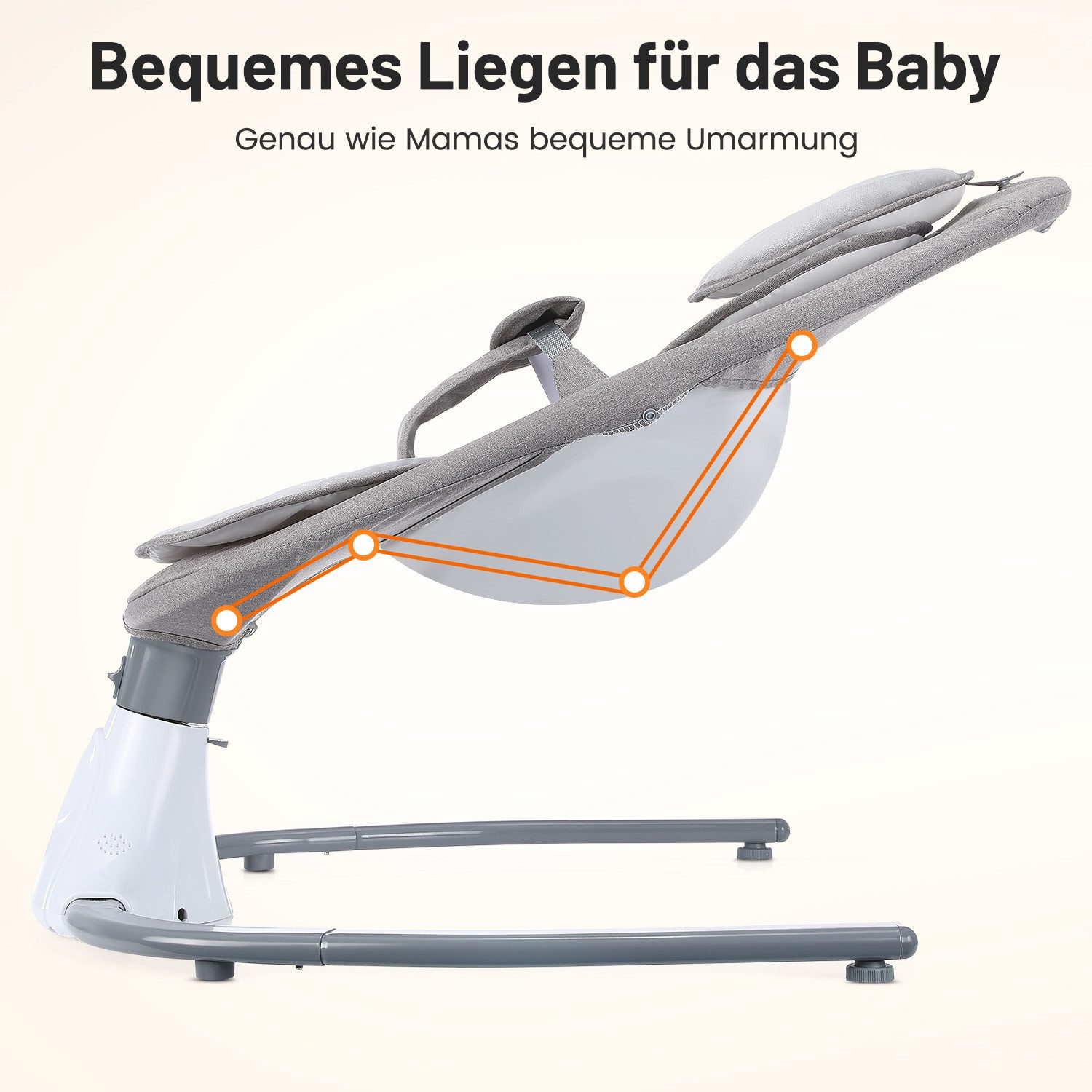 oyajia Babywippe Elektrische Komfort-Babywippe mit Fernbedienung, Musik Insektenschutz, Zeitgesteuertes Schütteln,Fernbedienung,Moskitonetz,für Kinder bis 9kg