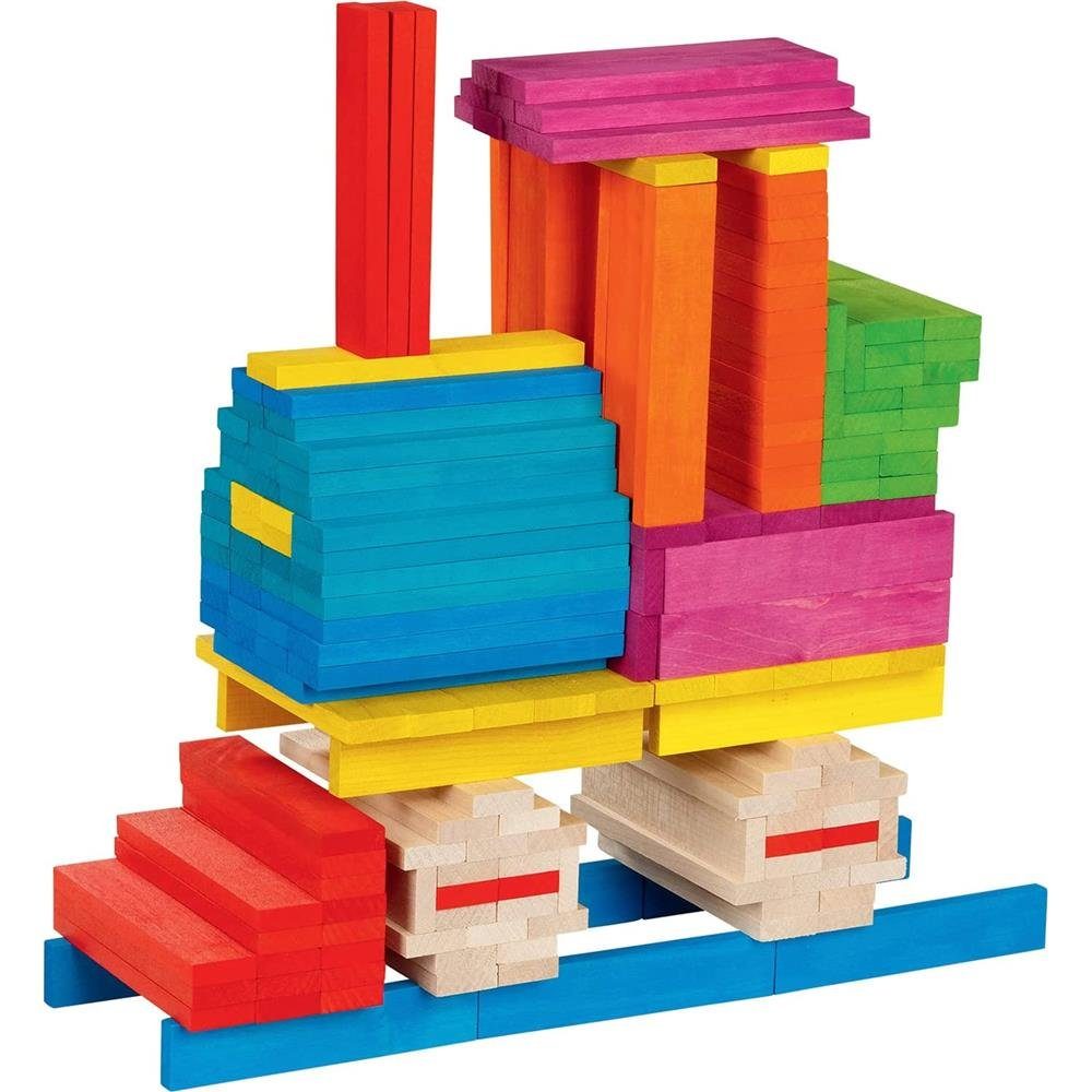 goki Stapelspielzeug Bausteine Farbenreich Regenbogen 200, (200tlg