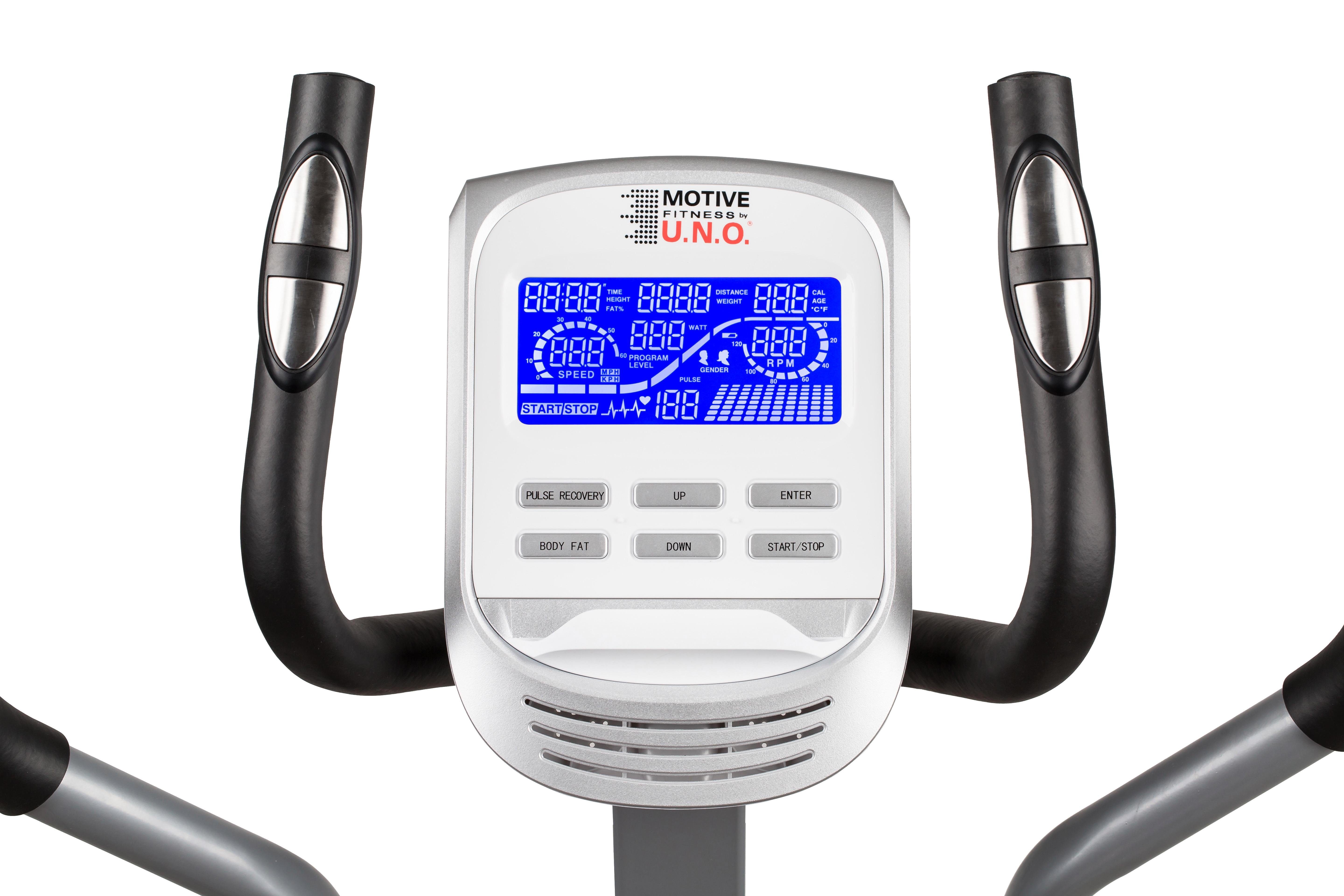 MOTIVE FITNESS by U.N.O. Crosstrainer-Ergometer CT 1000 (mit/ohne Unterlegmatte) (Fitnessgerät), 120 kg max. Benutzergewicht, 24 Widerstandsstufen