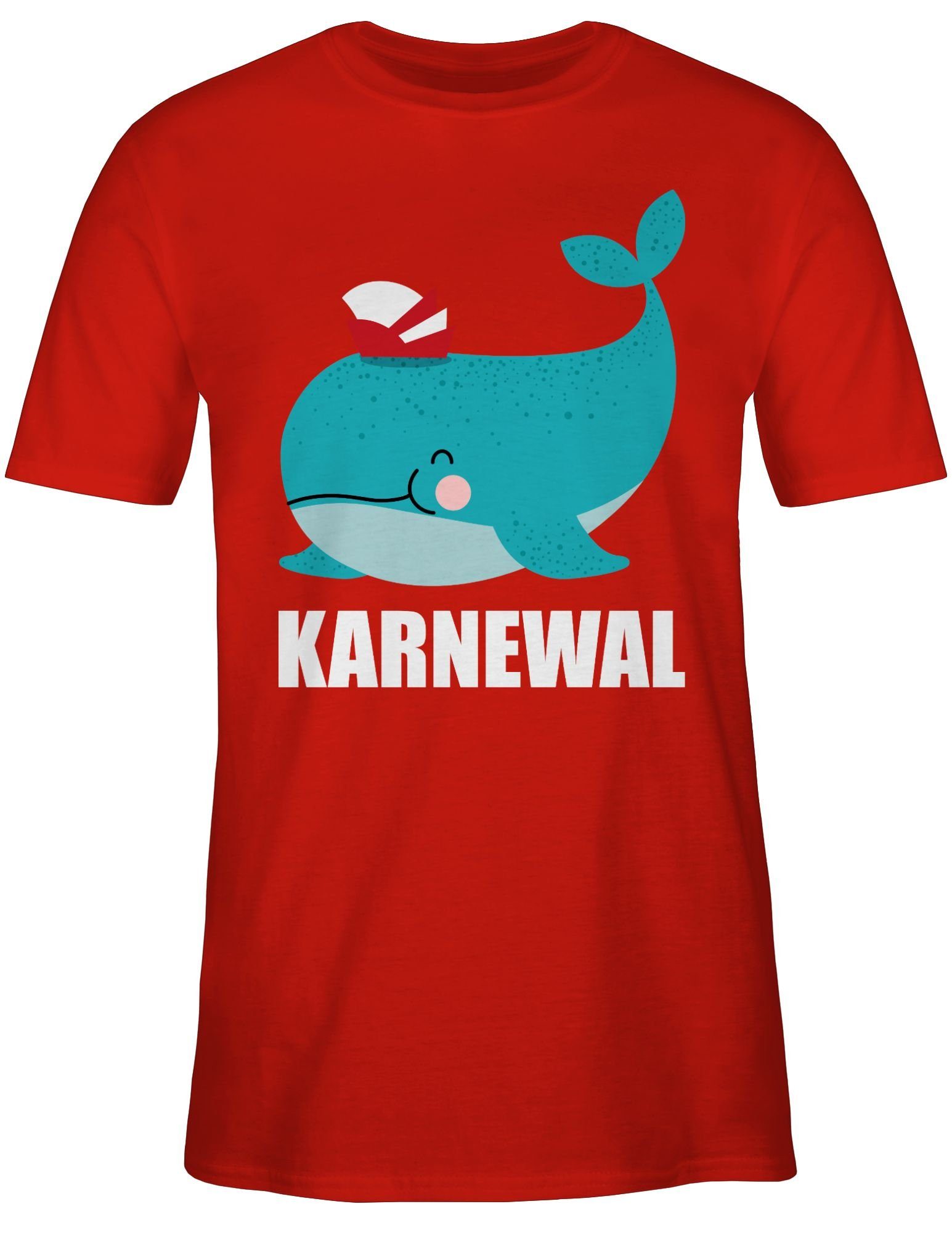 Shirtracer T-Shirt Karnewal Lustiges Fasching Wal - Lustige Outfit Faschings 3 Rot Karneval