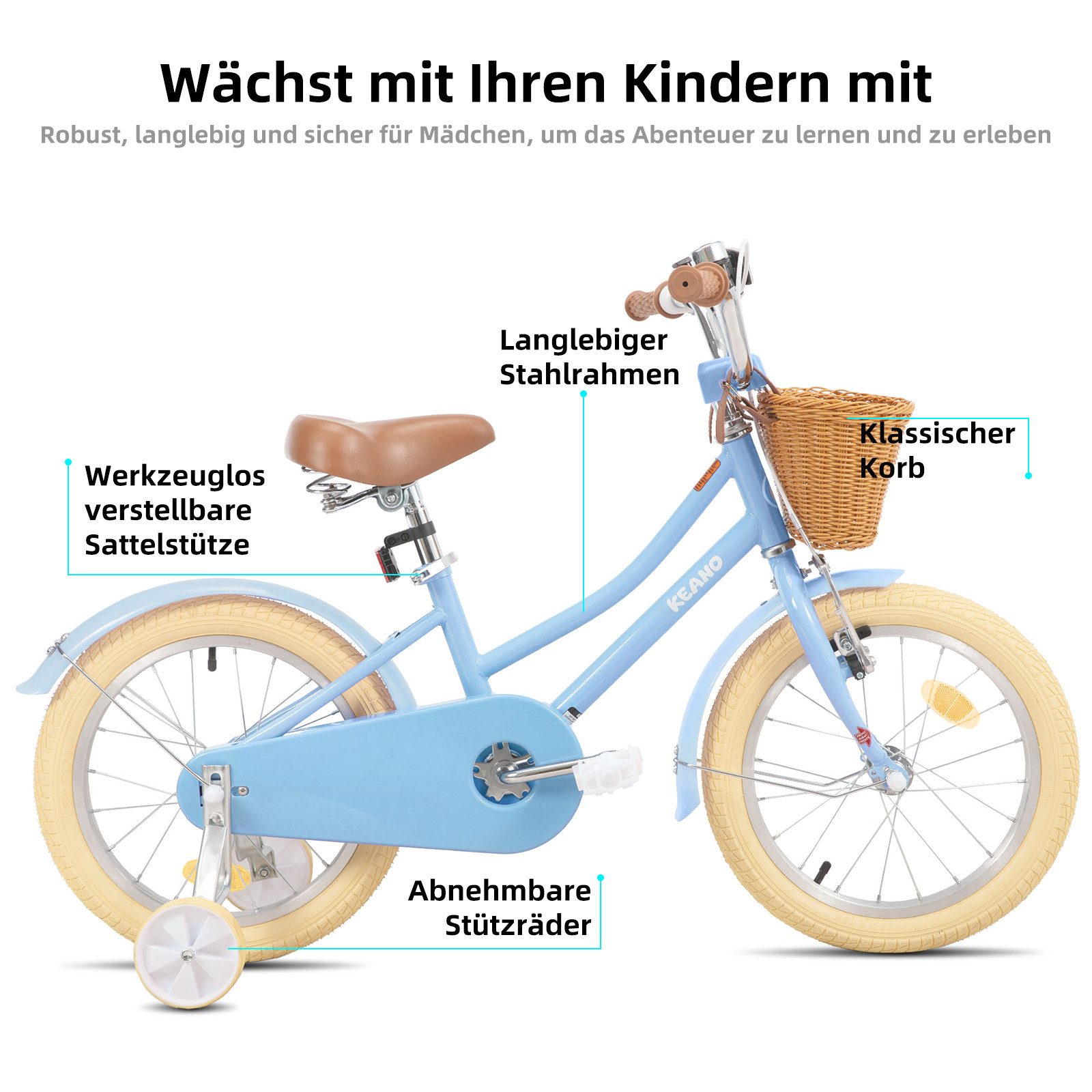 JOYSTAR Kinderfahrrad Stabiles Kinderfahrrad mit Doppelbremssystem für Anfänger