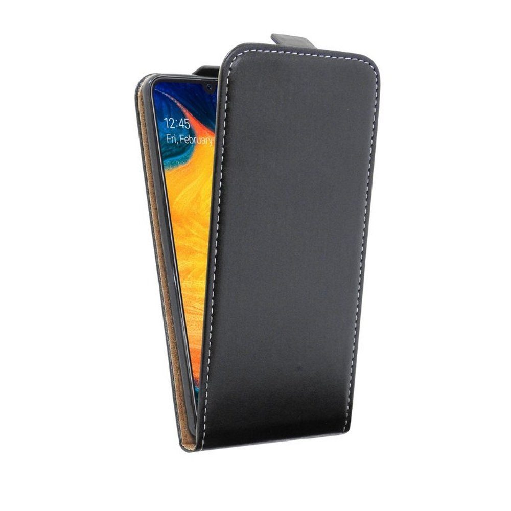 cofi1453 Handytasche Flip Case für SAMSUNG GALAXY A30 (A305F) Handy Tasche vertikal aufklappbar Schutzhülle Klapp Hülle Schwarz | Smartphone-Hüllen