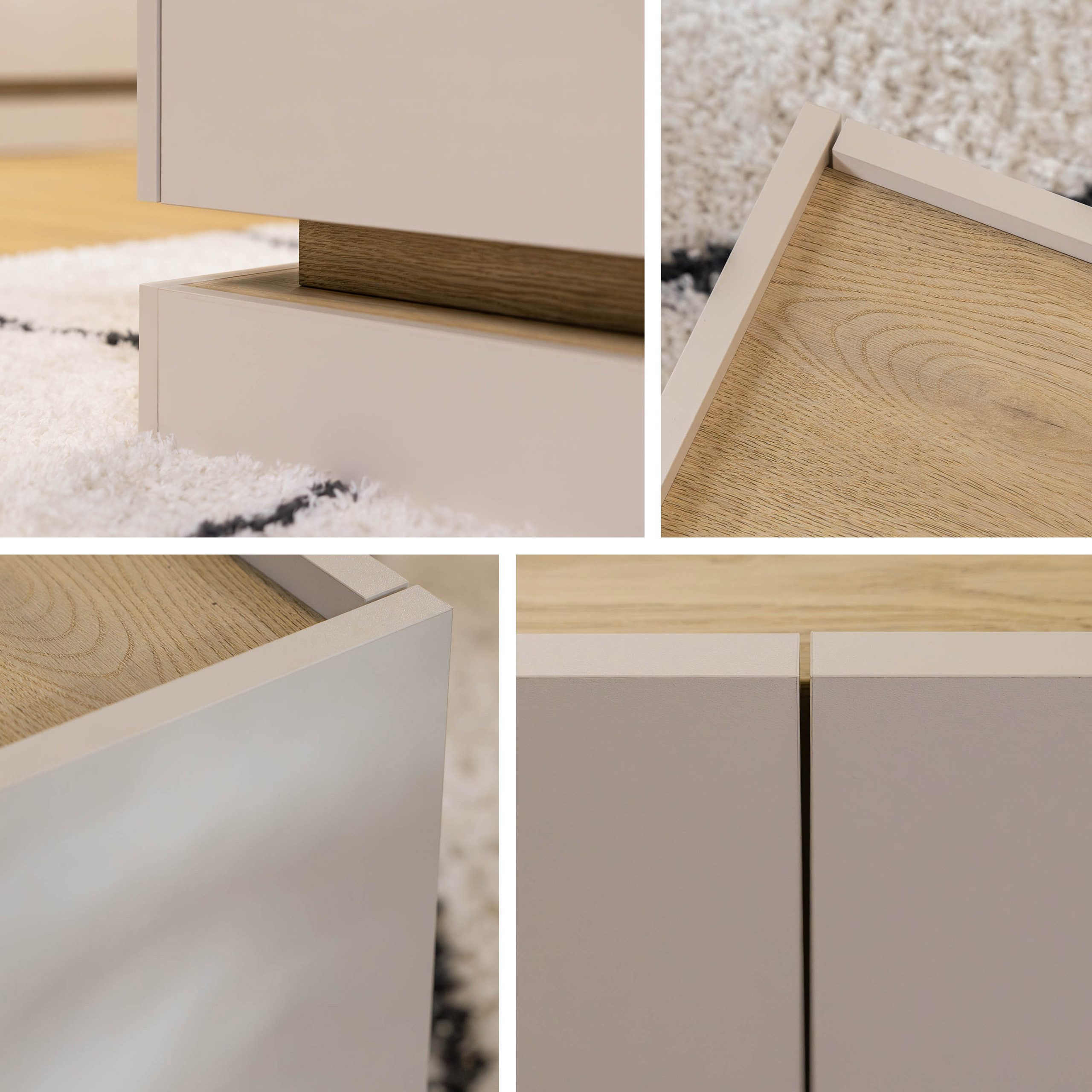 MIRJAN24 Kommode Zarpant K160 3D (mit drei Drehtüren), 160x37x75 cm, gedämpftem Schließsystem – Bild 4 von 5
