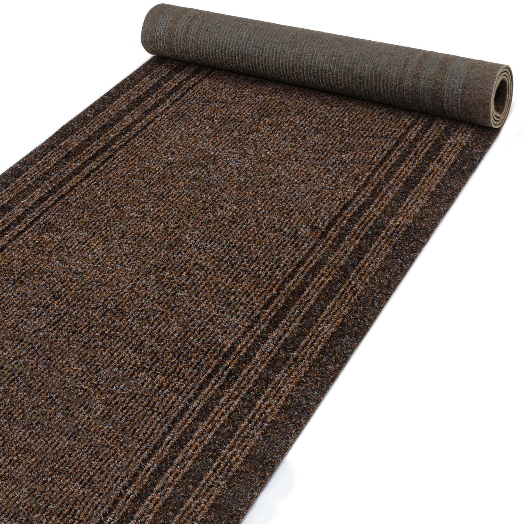Küchenläufer Teppich Flurläufer Läufer Textil PASSAT Gestreift Beige Robust Wassera, ANRO, Rechteckig, Höhe: 5 mm, Textil