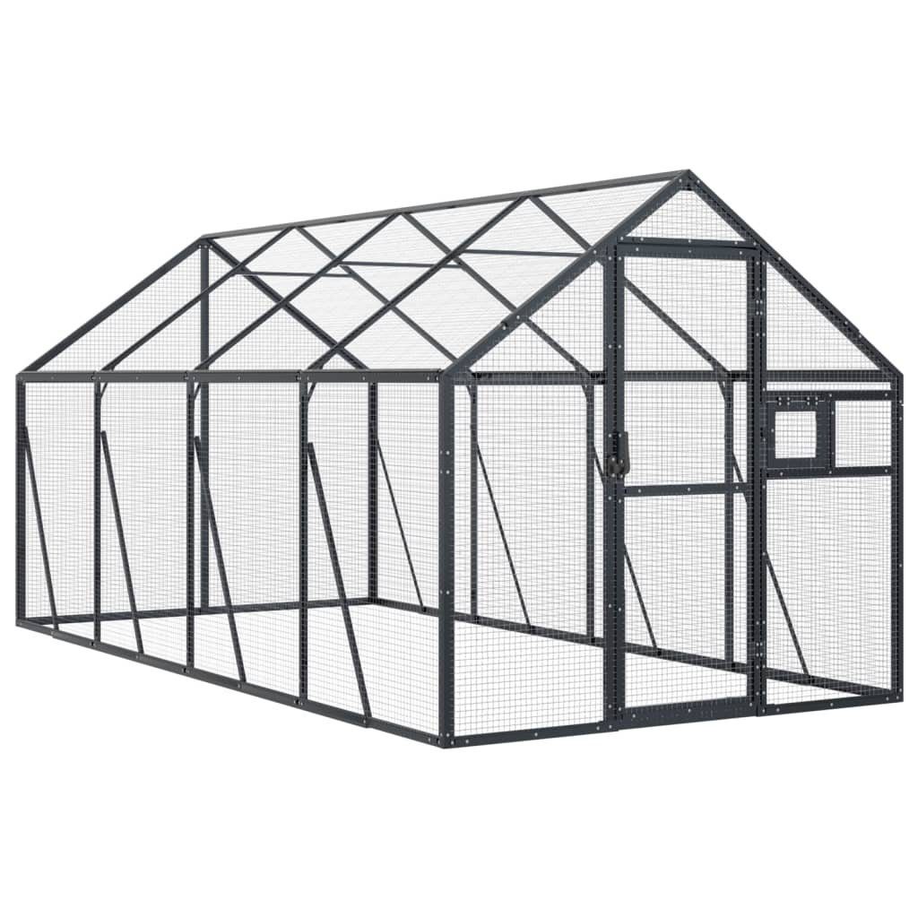 vidaXL Voliere 179 x 4 x 185 m Käfig Gehege Aussen Vogelkäfig Anthrazit 1,79x4x1,85 m