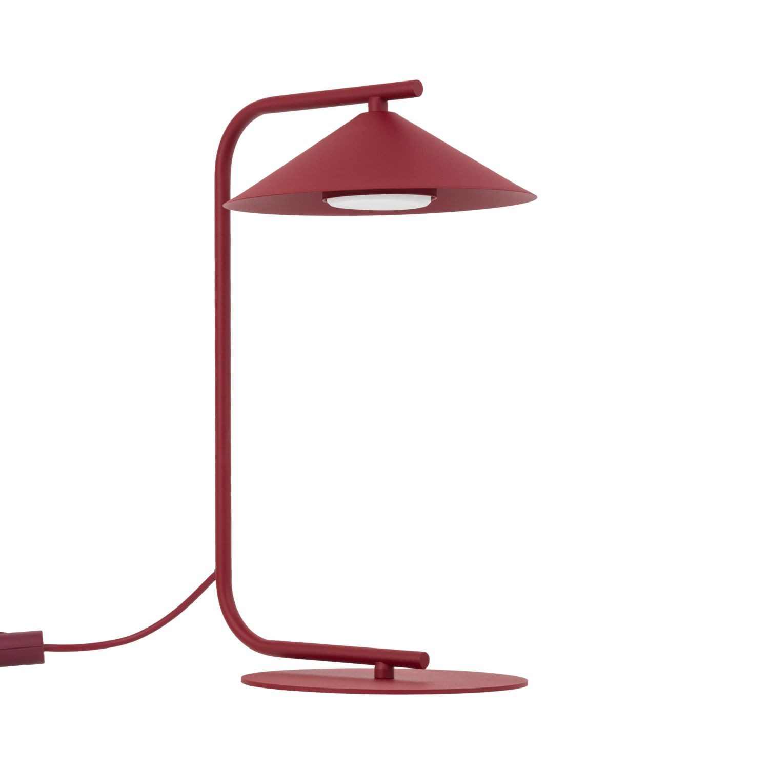 Licht-Erlebnisse Schreibtischlampe ALNO, Metall 42 cm Burgunderrot GX53 Modern
