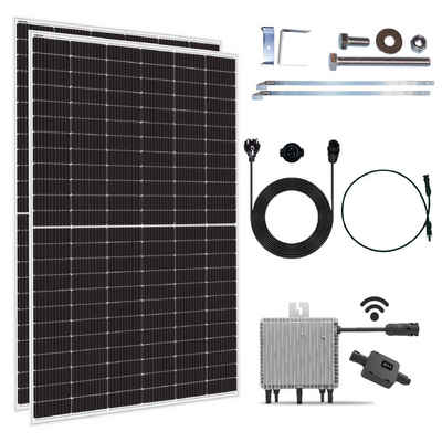 EPP.Solar Solaranlage Balkonkraftwerk 820W Komplettset mit Deye Wechselrichter 800W, Halterung Wand & Balkon Montage- Photovoltaik Solaranalage