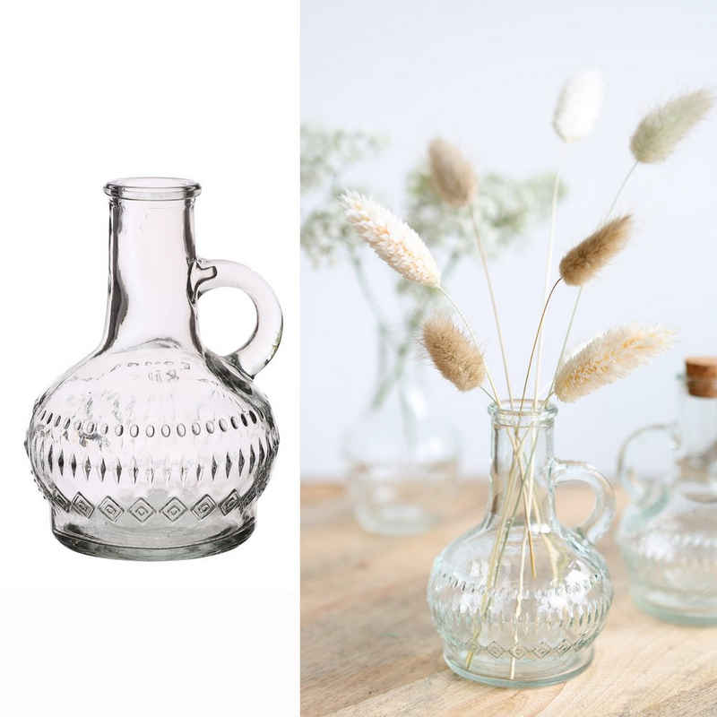 Annastore Dekovase 12 x Vasen aus Glas für eine stilvolle Tischdeko, Glasvasen Hochzeit, Blumenvase Vintage, Tischvase für Festlichkeiten