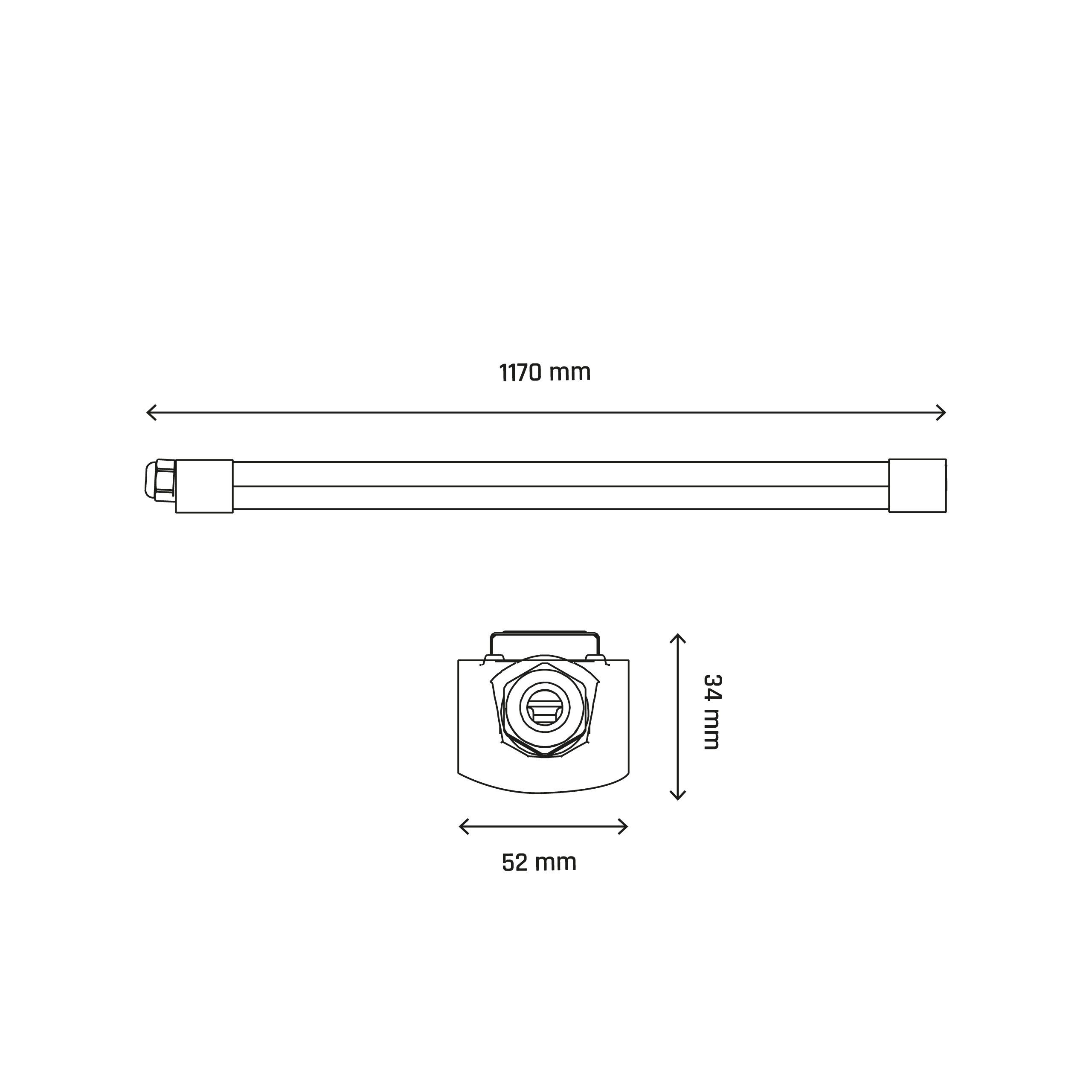 Spectrum Außen-Deckenleuchte LED 36W 120cm Feuchtraumleuchte günstig online kaufen
