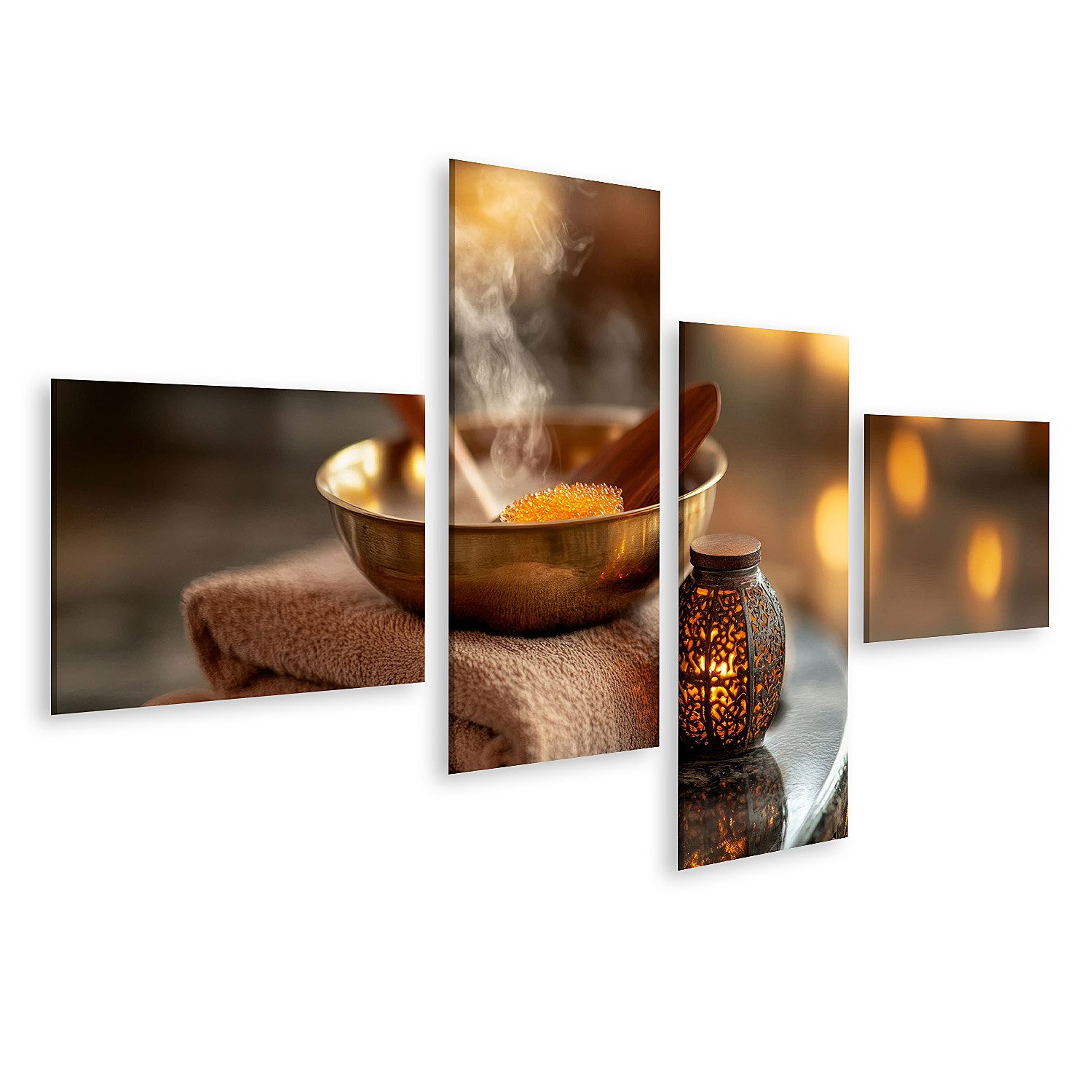 islandburner Leinwandbild Wohlfühl Spa und Wellness Ambiente Wandbild