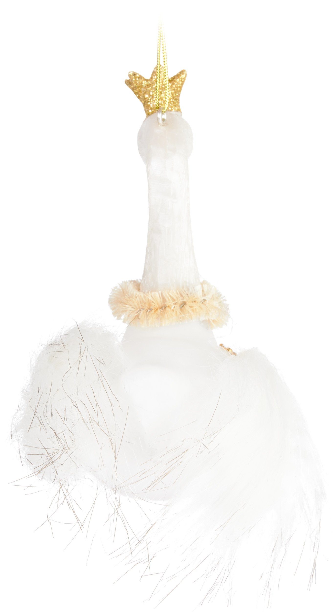 BRUBAKER Weihnachtsbaumkugel Schwan Prinzessin mit Glitzer Krone - Glas Weihnachtskugel Handbemalt (1 St), Christbaumschmuck Lustig - Weihnachtsdeko Figur – Bild 5 von 5