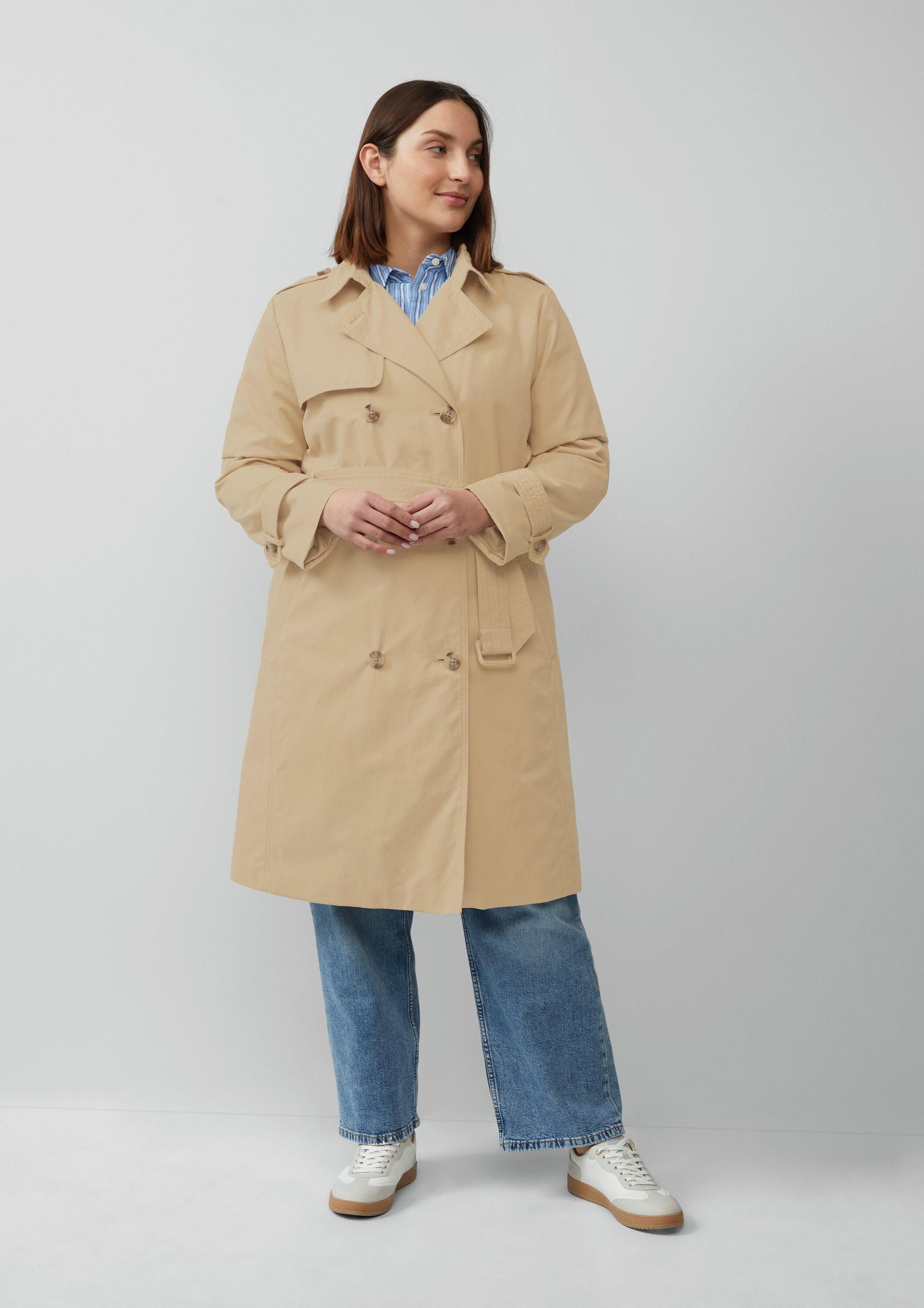 s.Oliver Trenchcoat Outdoor-Mantel Trenchcoat mit Streifen-Futter