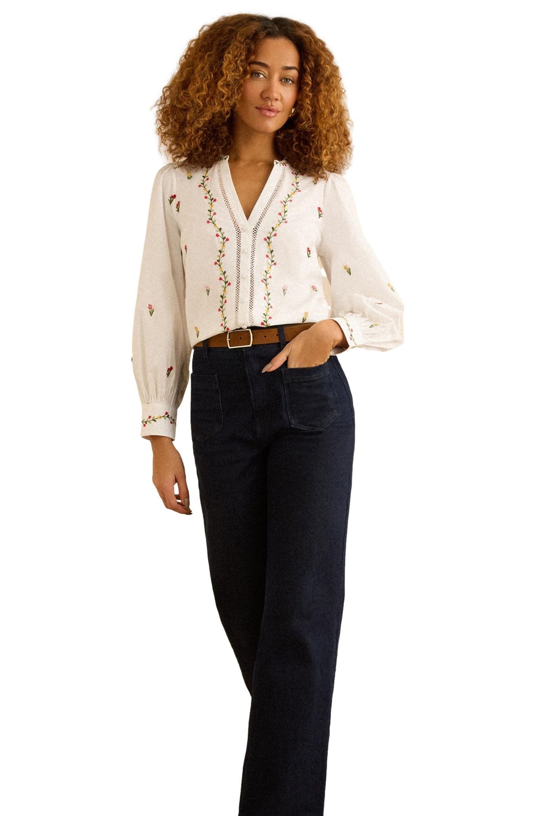 Langarmbluse Love & Roses Bluse mit Kerbausschnitt, Regular
