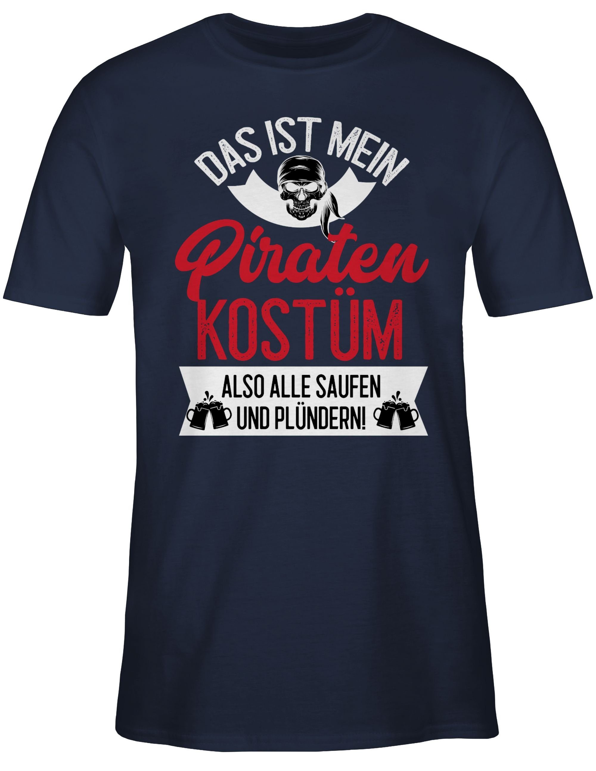 T-Shirt Das ist mein Piraten Kostüm - weiß/rot