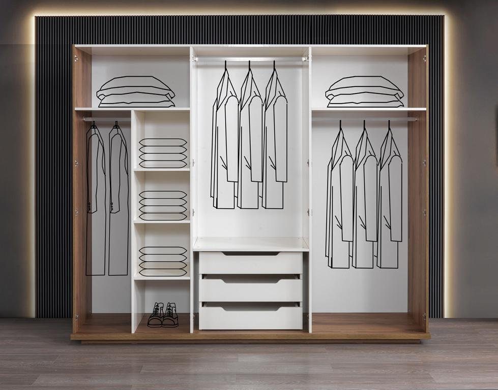 weiß Modern Holz Kleiderschrank JVmoebel Möbel Schlafzimmer Kleiderschrank Design Luxus